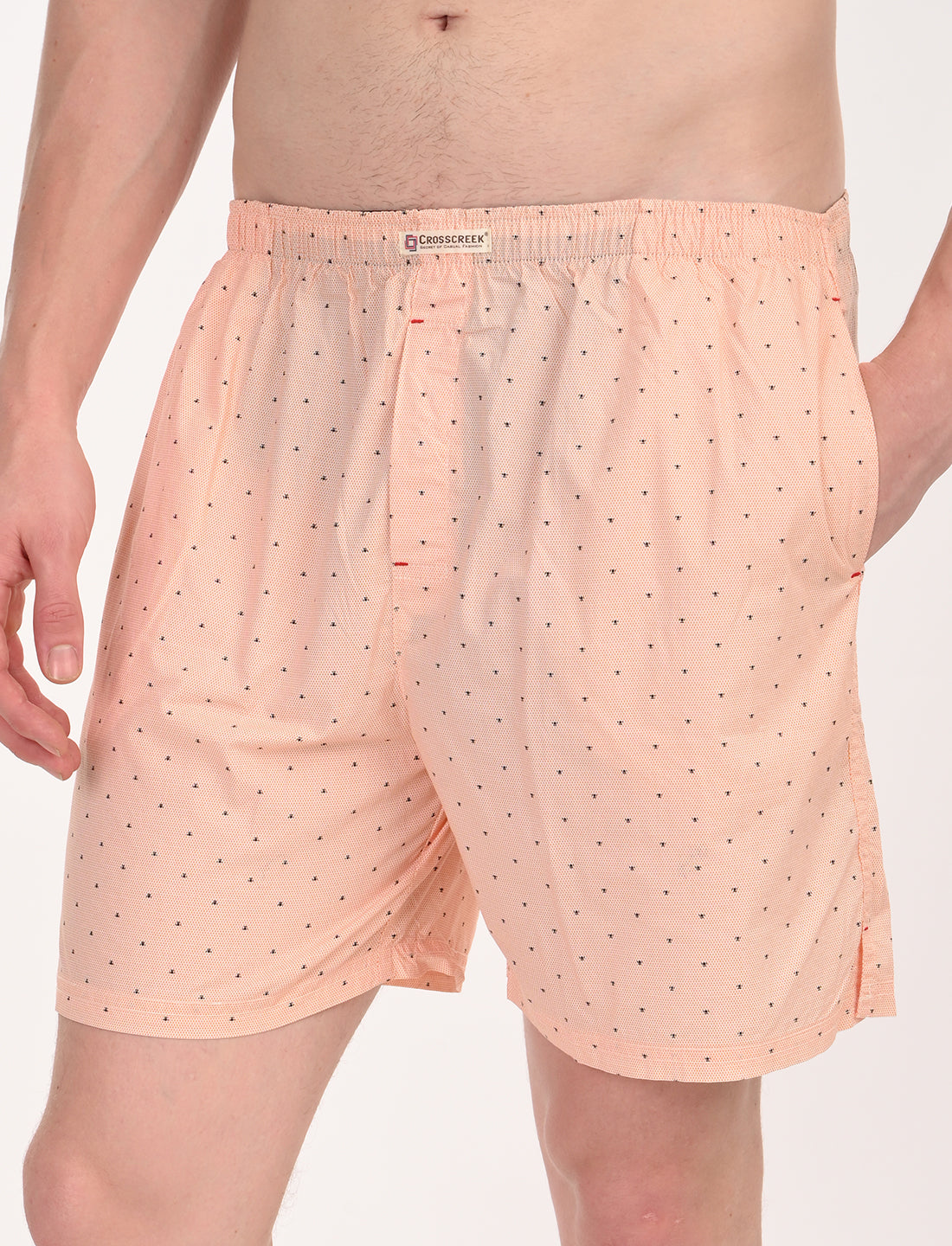 Crosscreek Men’s Boxer Shorts – 2-Pack | Peach Micro Dot & Navy Strawberry Print | Soft Cotton Style