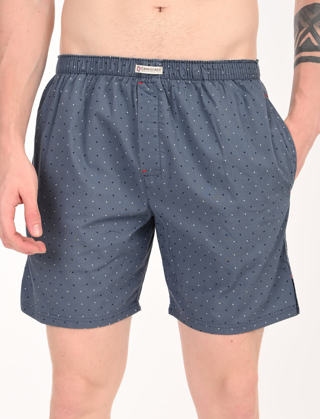 Crosscreek Men’s Boxer Shorts – 2-Pack | Blue Microdot & Maroon Diamond Dot | 100% Cotton Comfort