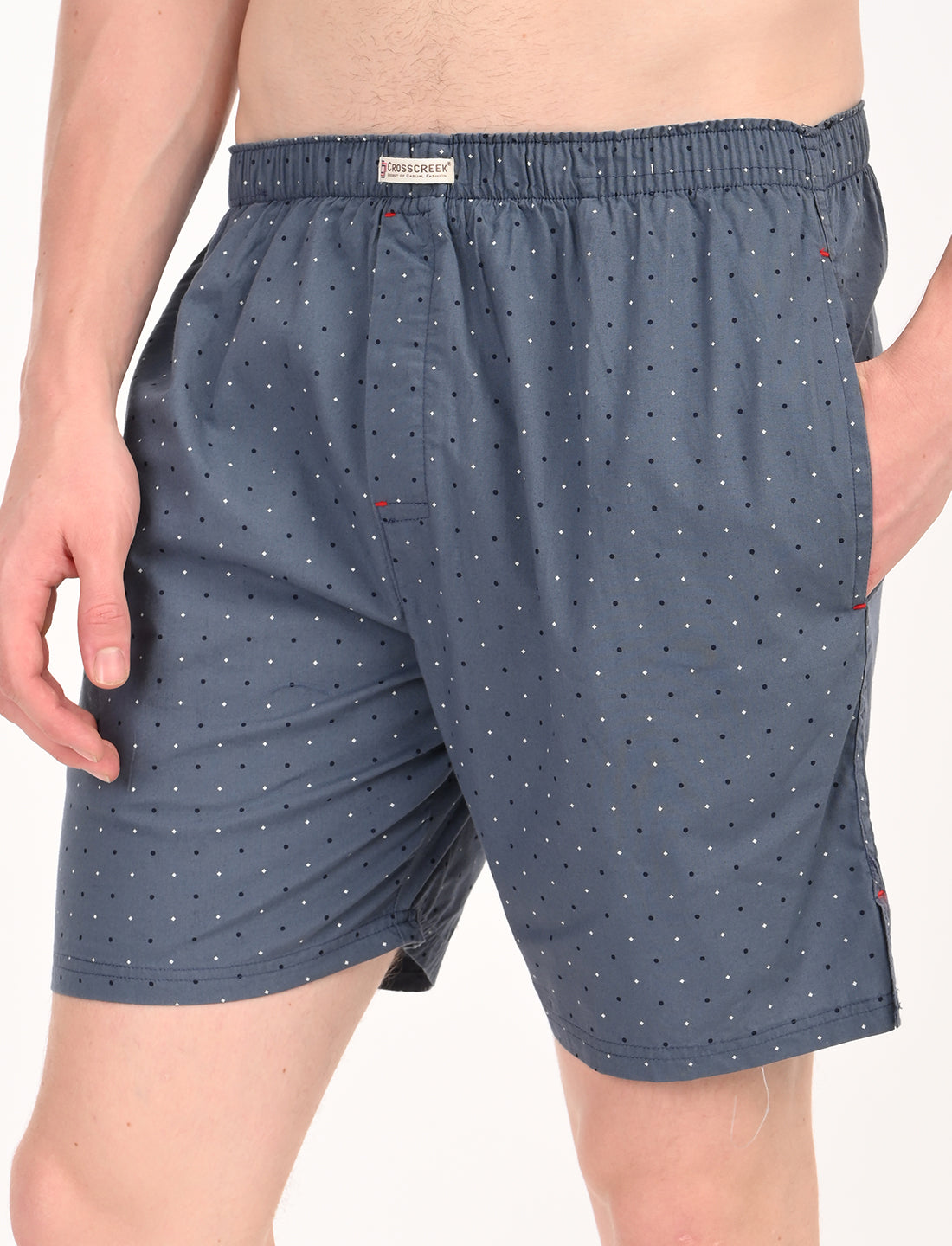 Crosscreek Men’s Boxer Shorts – 2-Pack | Blue Microdot & Maroon Diamond Dot | 100% Cotton Comfort