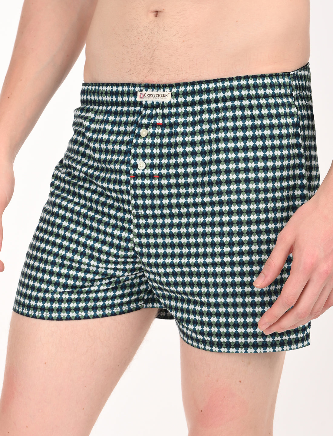 Crosscreek Men's 2-Pack Classic Printed Cotton Boxer Shorts – Blue Diamond & Maroon Polka
