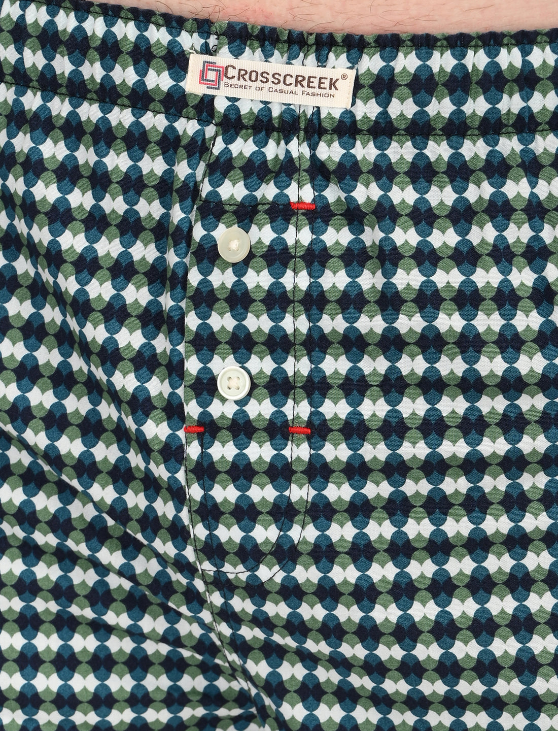 Crosscreek Men's 2-Pack Classic Printed Cotton Boxer Shorts – Blue Diamond & Maroon Polka