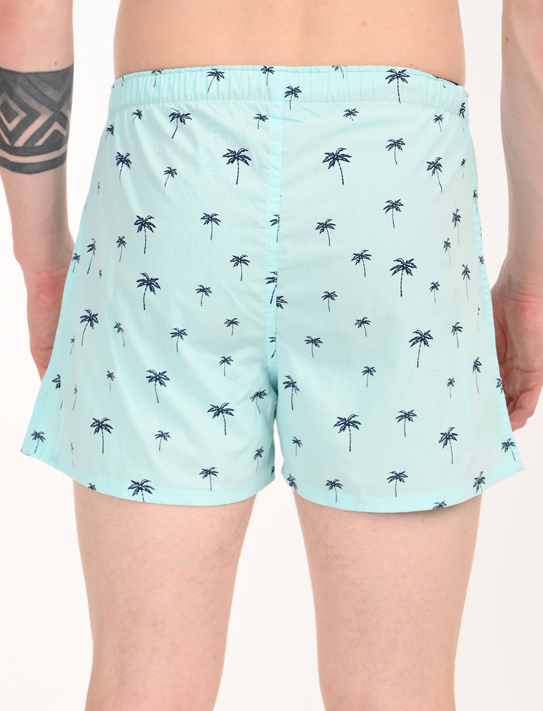 Crosscreek Men's 2-Pack Classic Printed Cotton Boxer Shorts – Aqua Print & Black Geometric Print