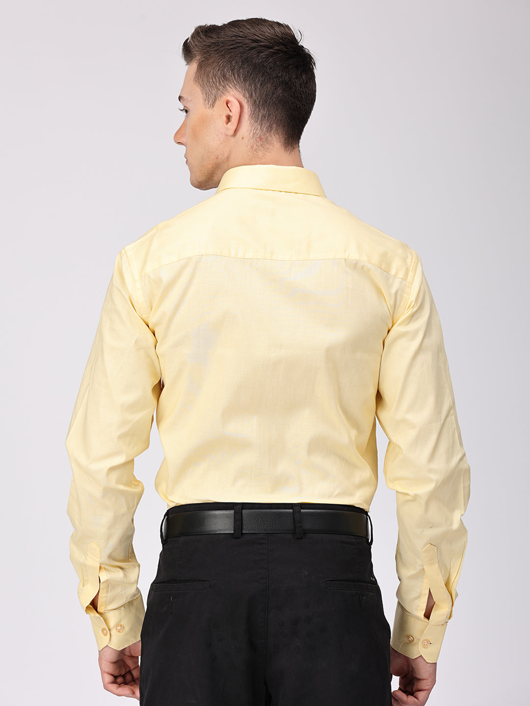 Copperline Men Yellow Plain Formal Shirt Copperline