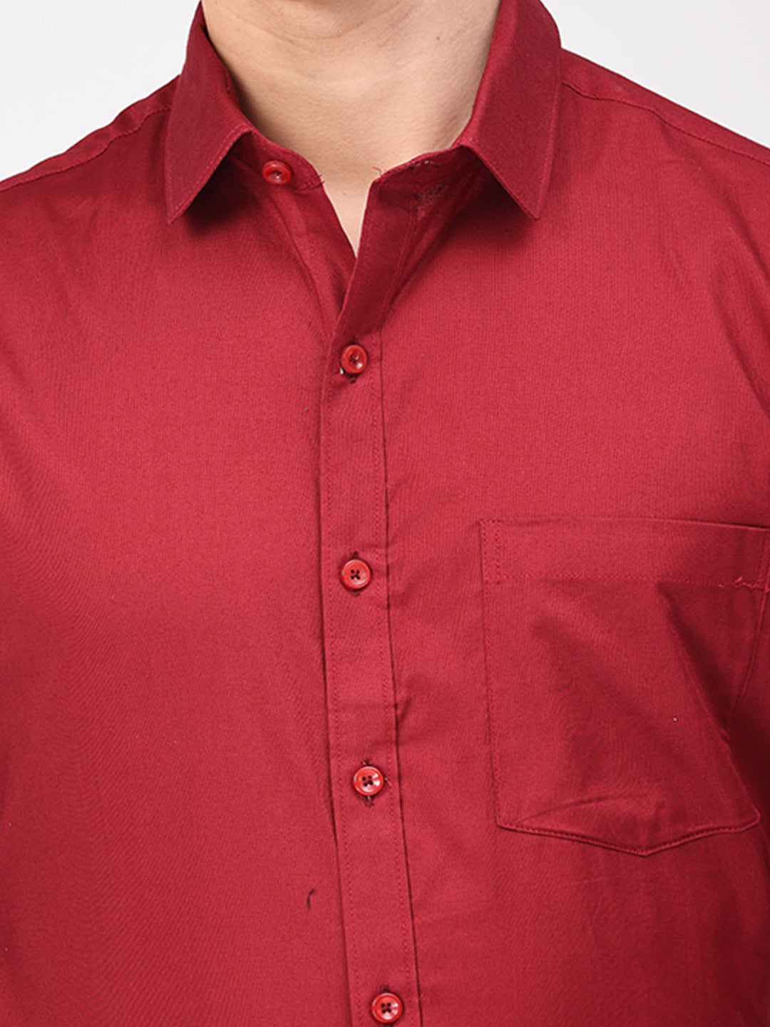 Copperline Men Maroon Plain Formal Shirt Copperline