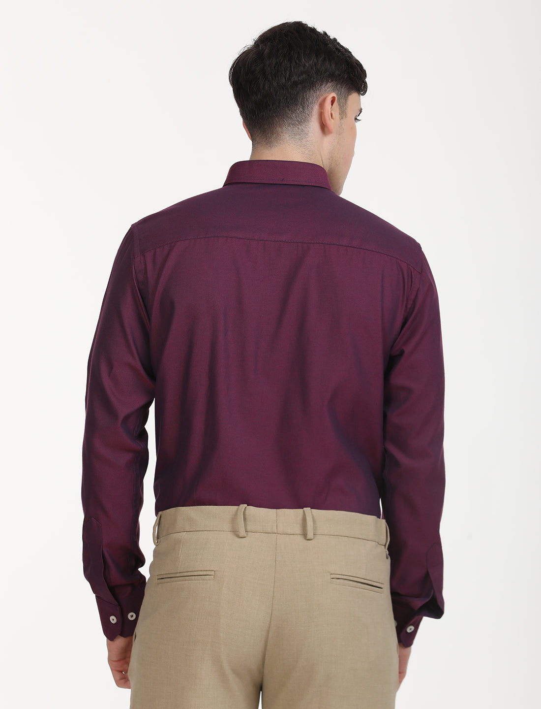 Copperline Men Wine Oxford Formal Shirt