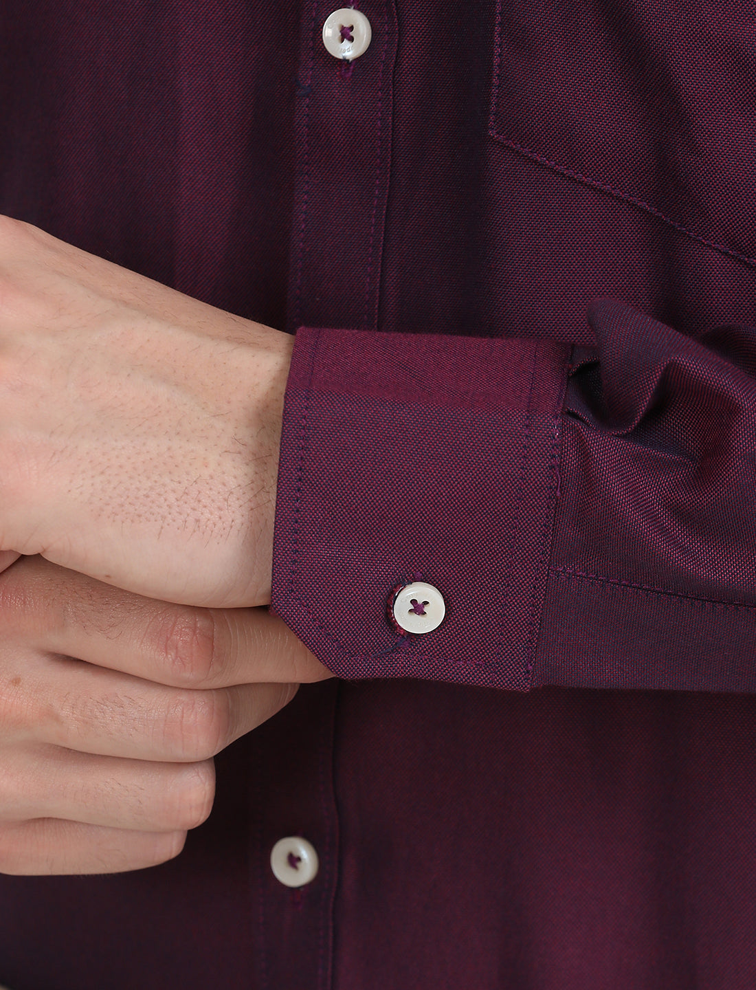 Copperline Men Wine Oxford Formal Shirt