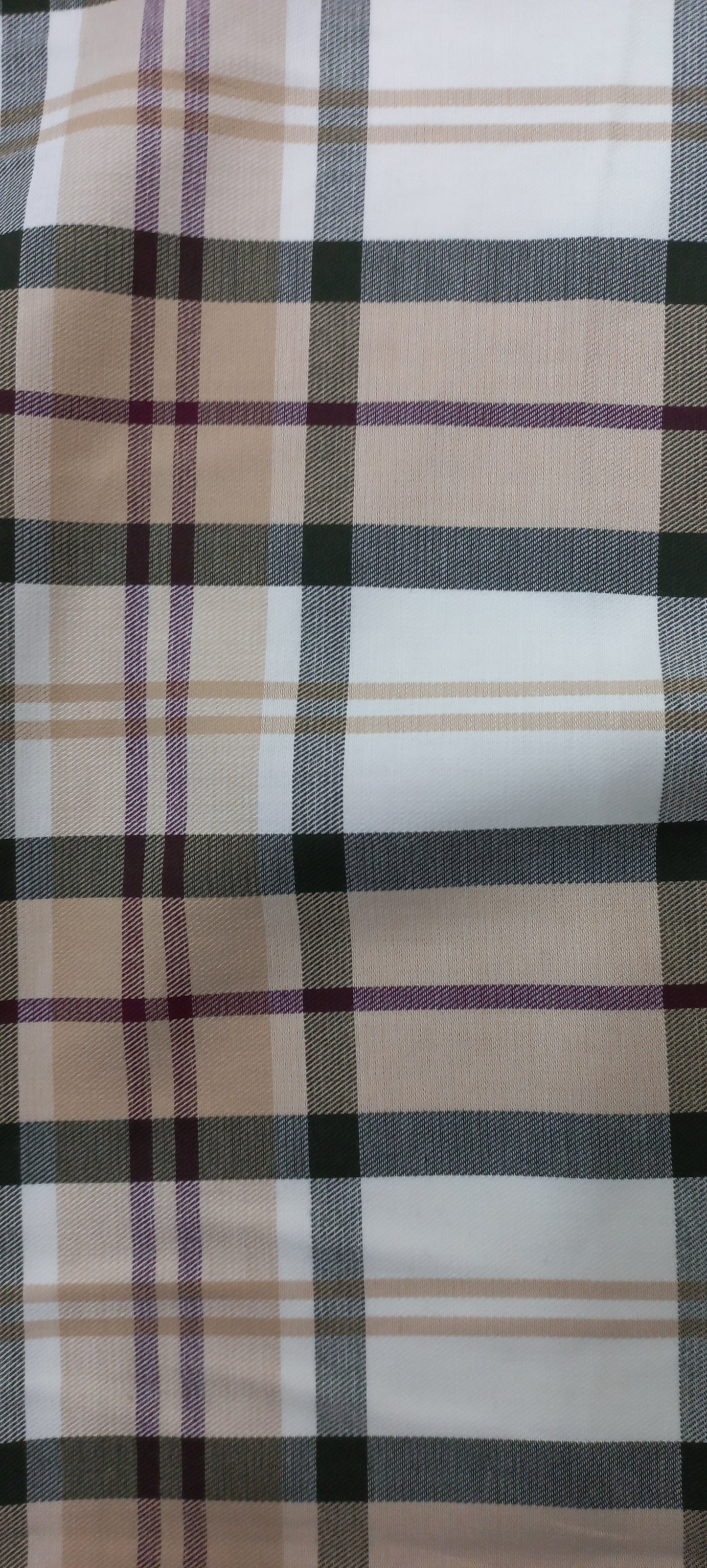White with Brown Yarn Dyed Checks Cotton Unstitched Men's Shirt Piece (Width 58 Inch | 1.60 Meters)