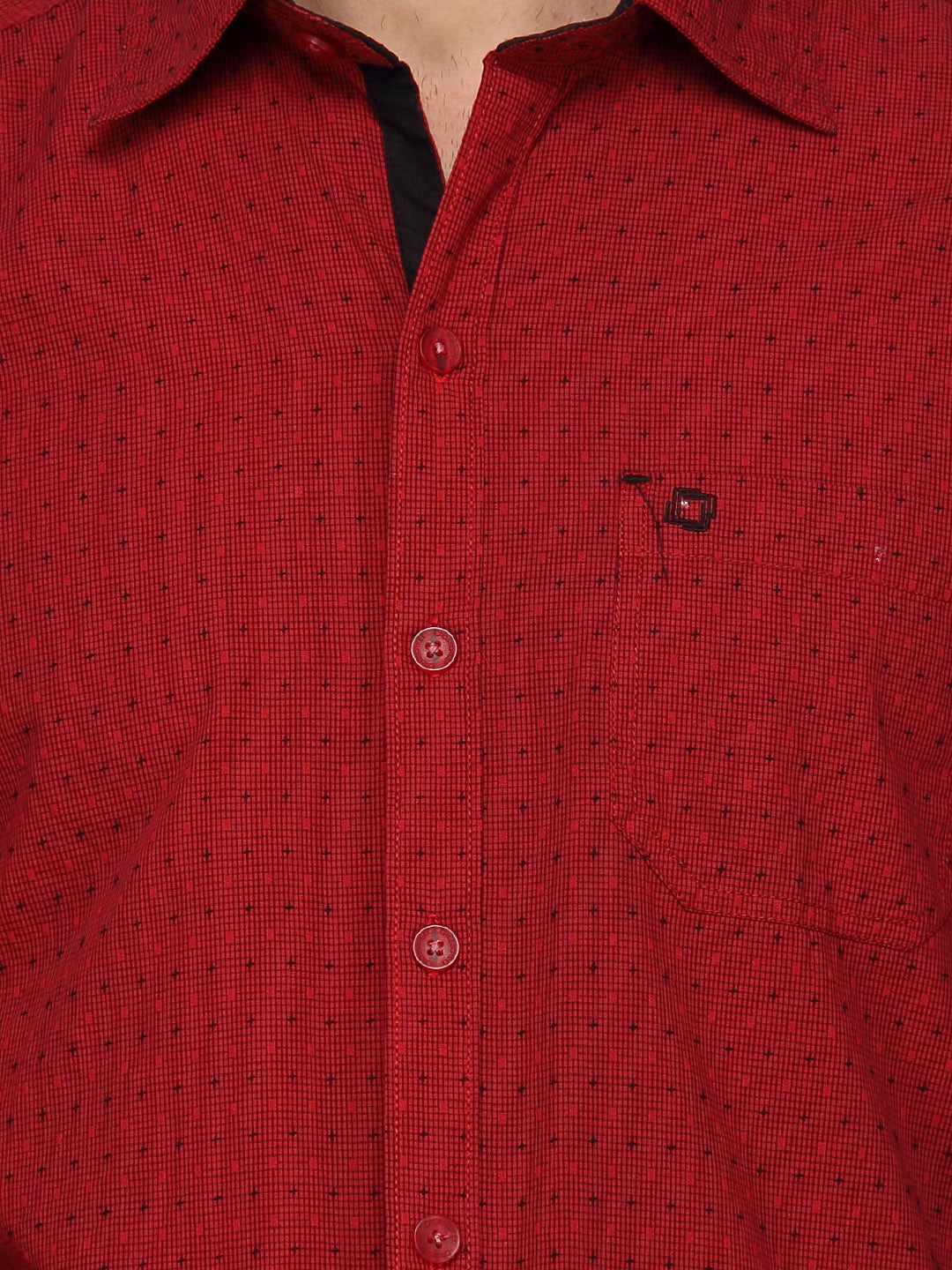 Crosscreek Men Maroon Checks Casual Shirt Crosscreek