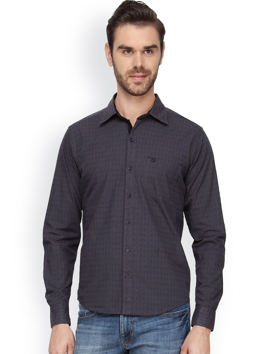 Crosscreek Men Grey Checks Casual Shirt Crosscreek