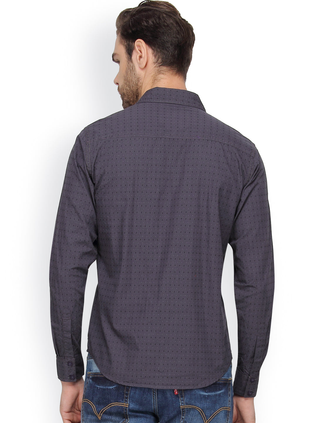 Crosscreek Men Grey Checks Casual Shirt Crosscreek