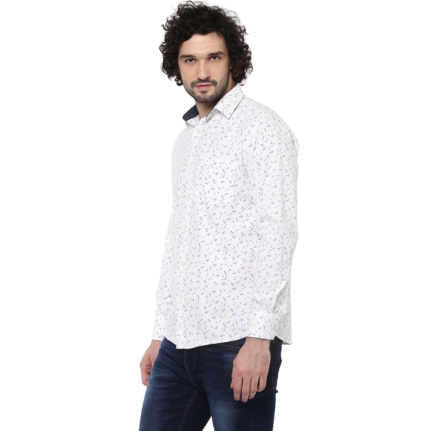 Crosscreek Men White Printed Casual Shirt Crosscreek
