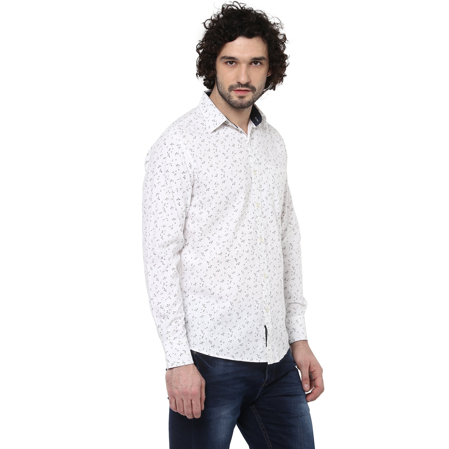 Crosscreek Men White Printed Casual Shirt Crosscreek