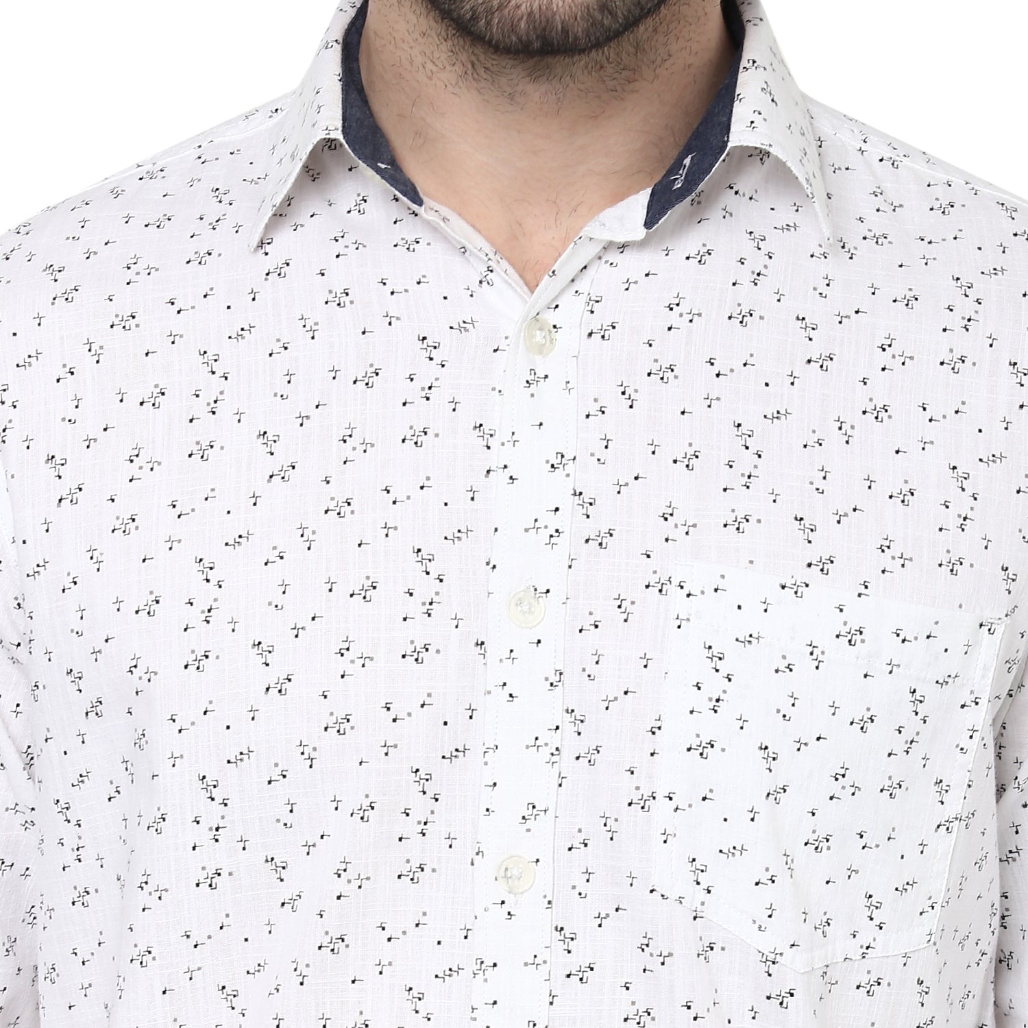 Crosscreek Men White Printed Casual Shirt Crosscreek