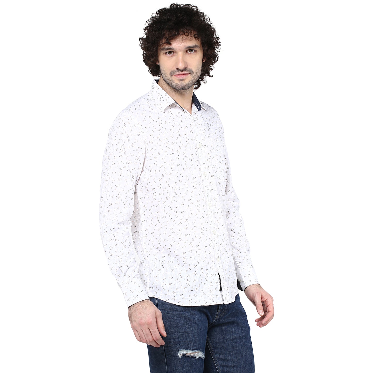 Crosscreek Men White Printed Casual Shirt Crosscreek