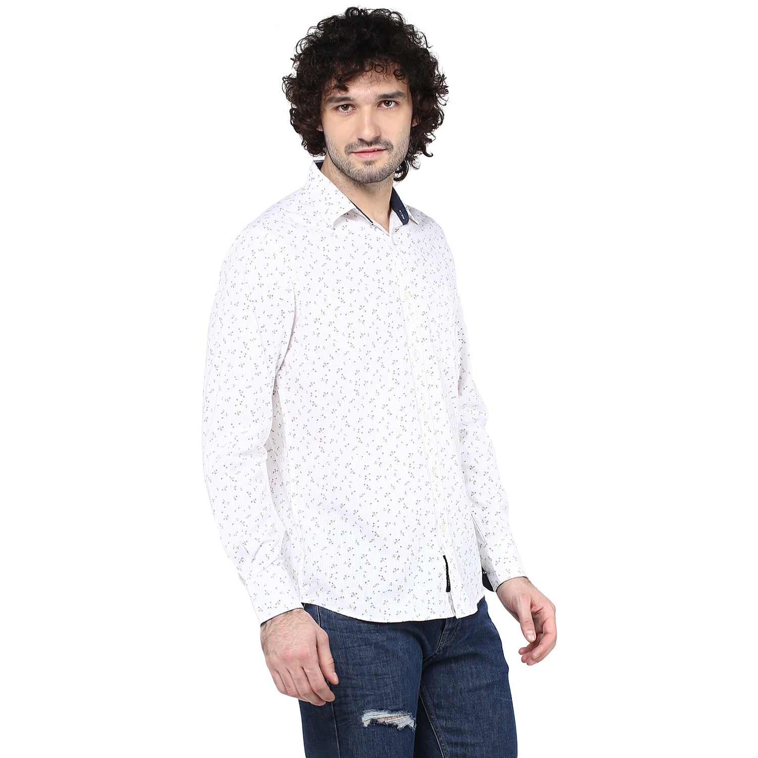 Crosscreek Men White Printed Casual Shirt Crosscreek