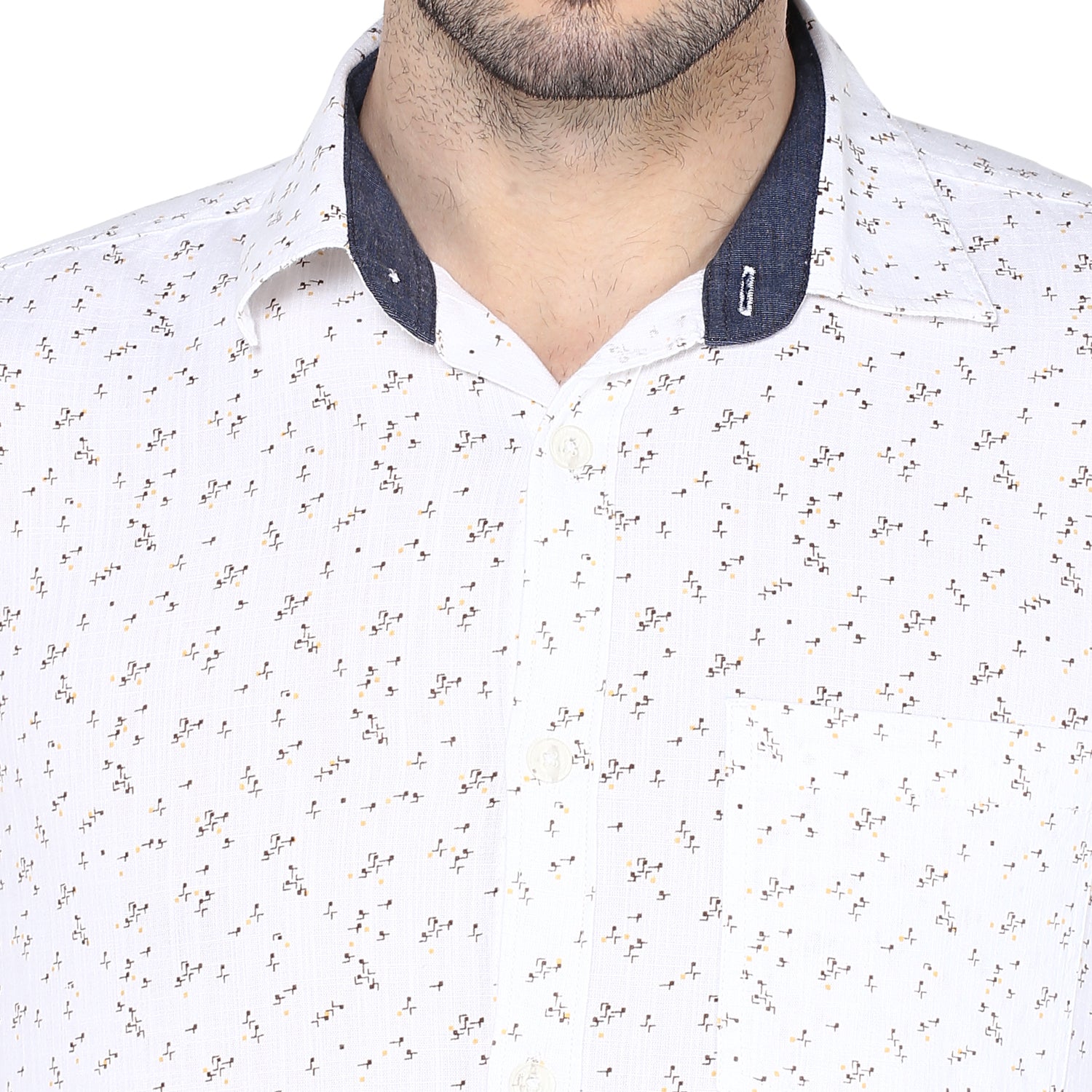 Crosscreek Men White Printed Casual Shirt Crosscreek