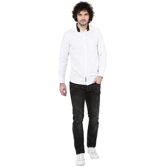 Crosscreek Men White Printed Casual Shirt Crosscreek