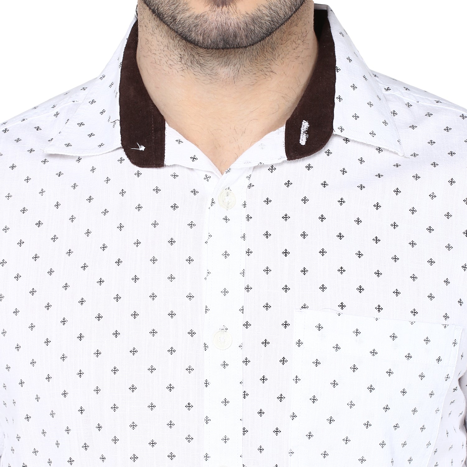 Crosscreek Men White Printed Casual Shirt Crosscreek