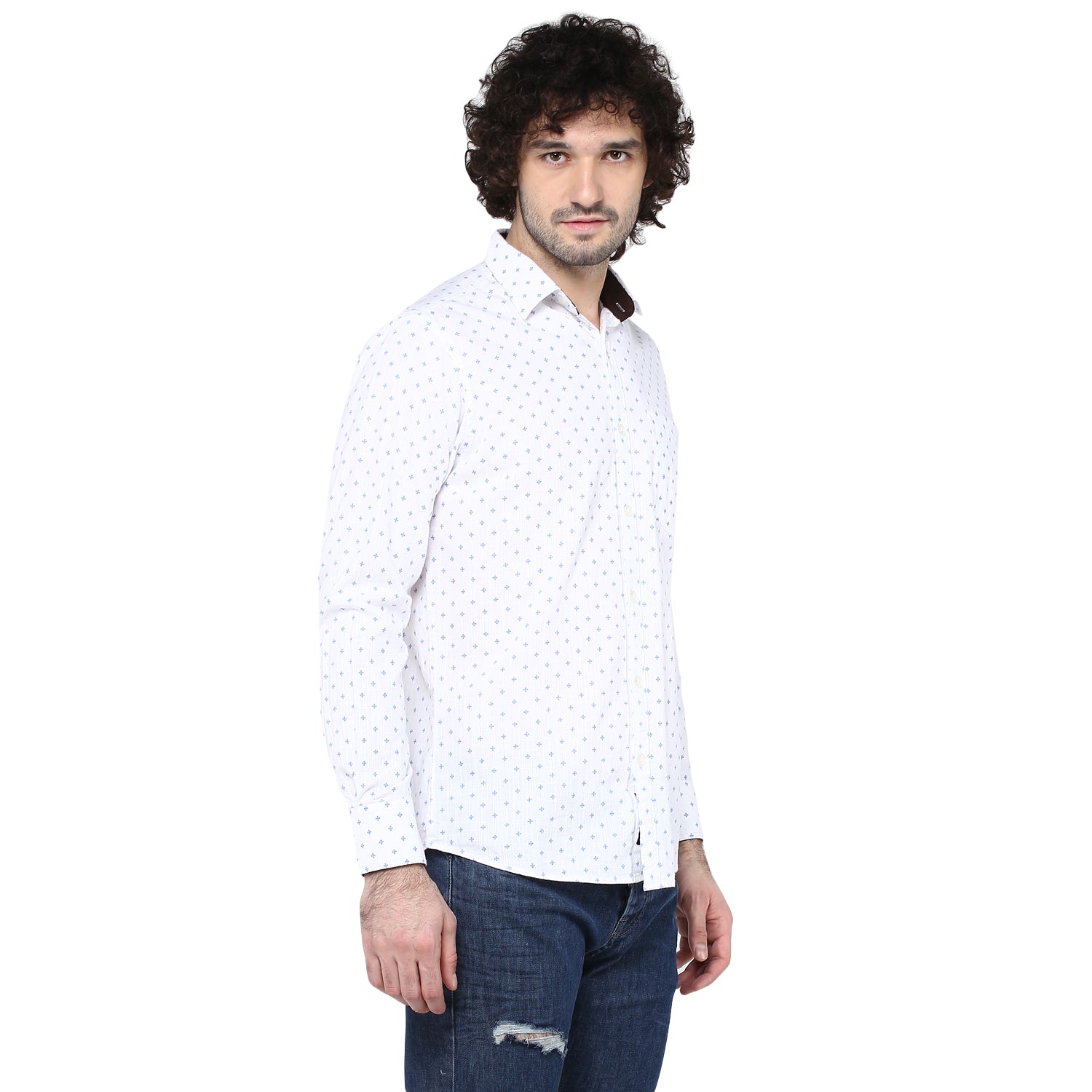 Crosscreek Men White Printed Casual Shirt Crosscreek