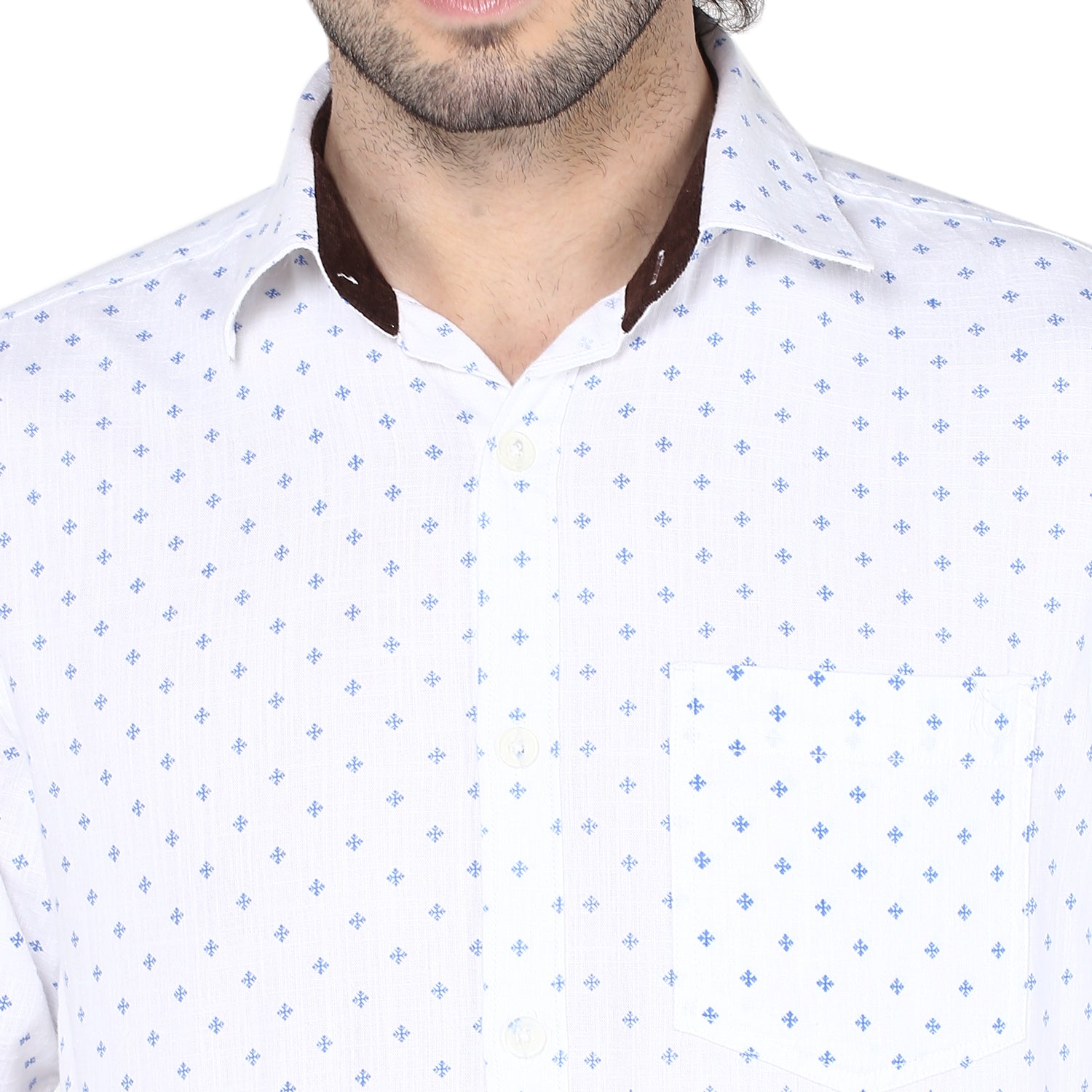 Crosscreek Men White Printed Casual Shirt Crosscreek