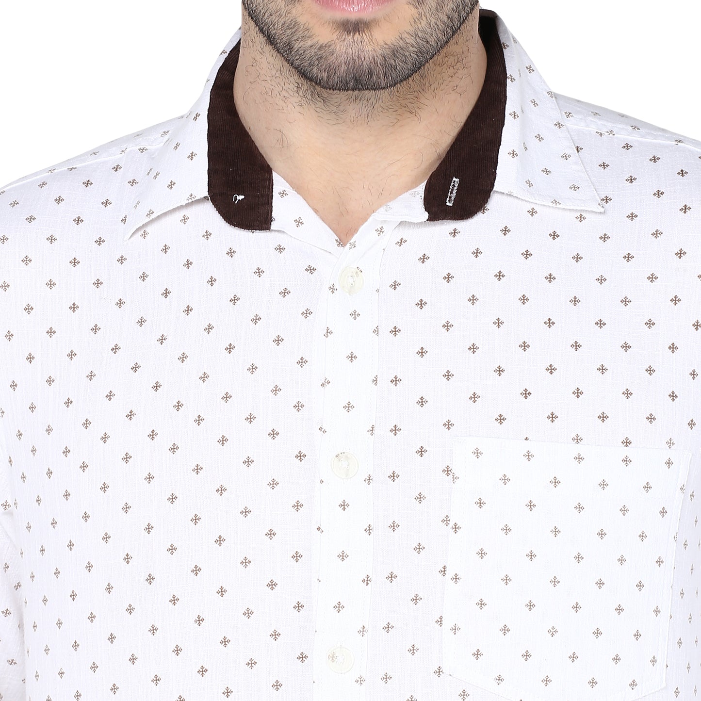 Crosscreek Men White Printed Casual Shirt Crosscreek