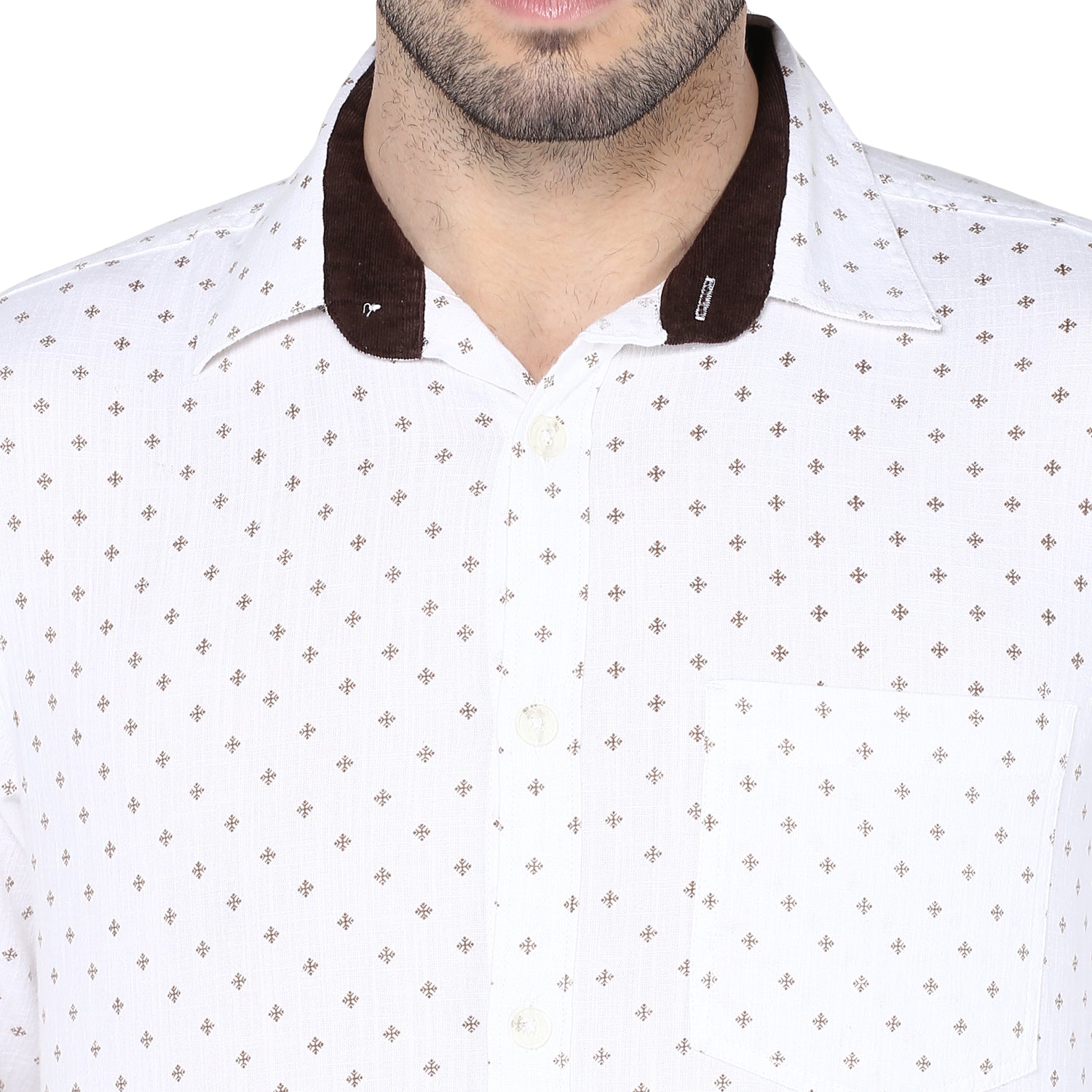 Crosscreek Men White Printed Casual Shirt Crosscreek