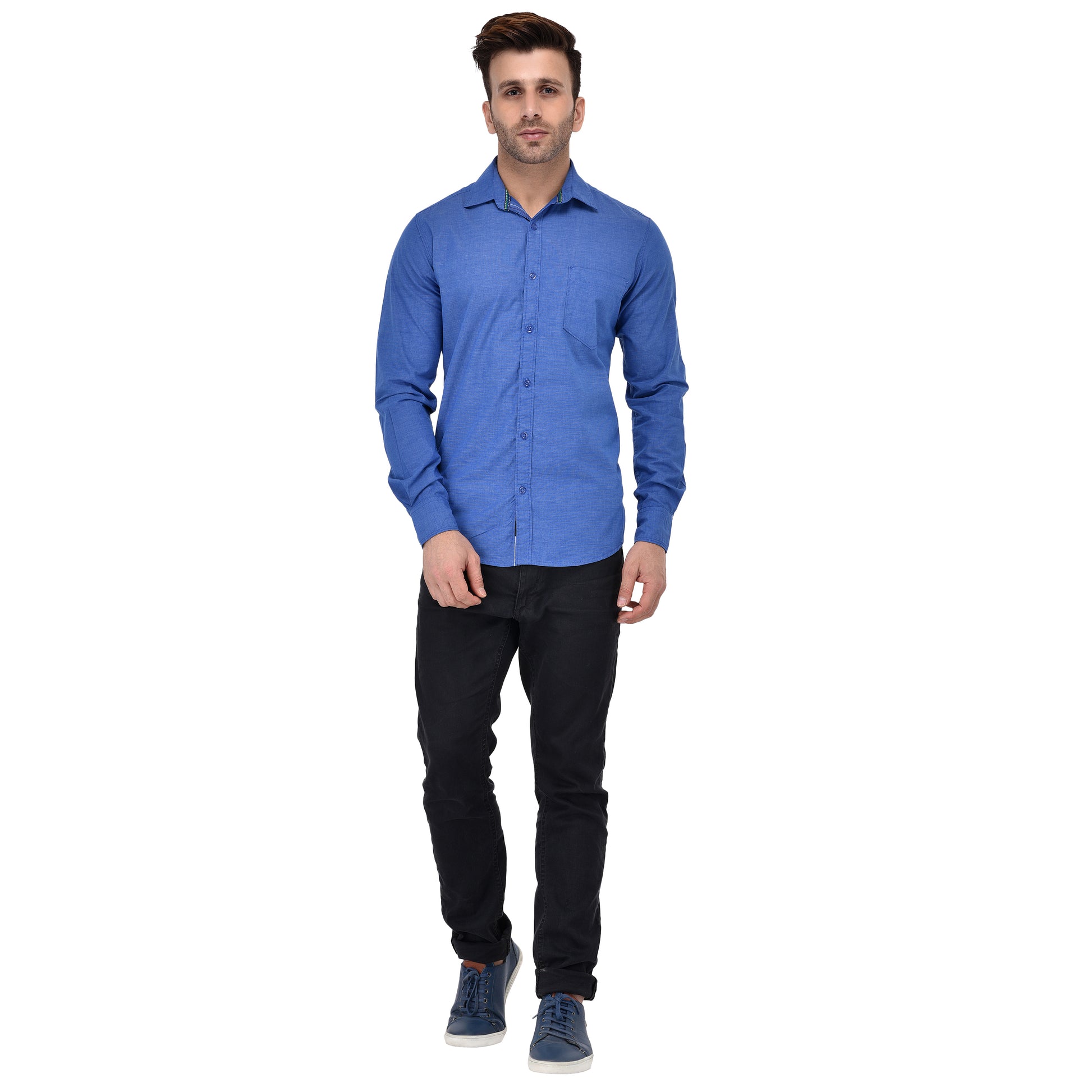 Crosscreek Men Blue Fil-A-Fil Casual Shirt Crosscreek
