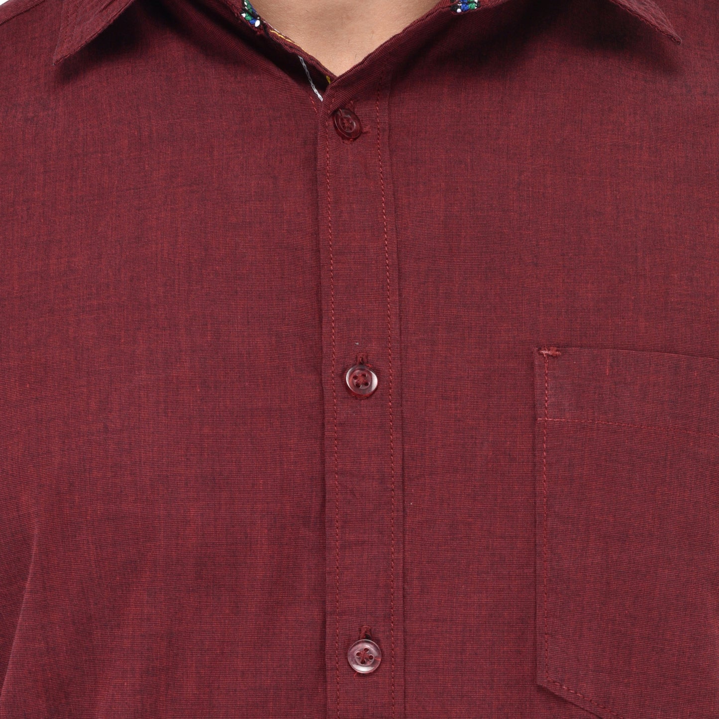 Crosscreek Men Maroon Fil-A-Fil Casual Shirt Crosscreek