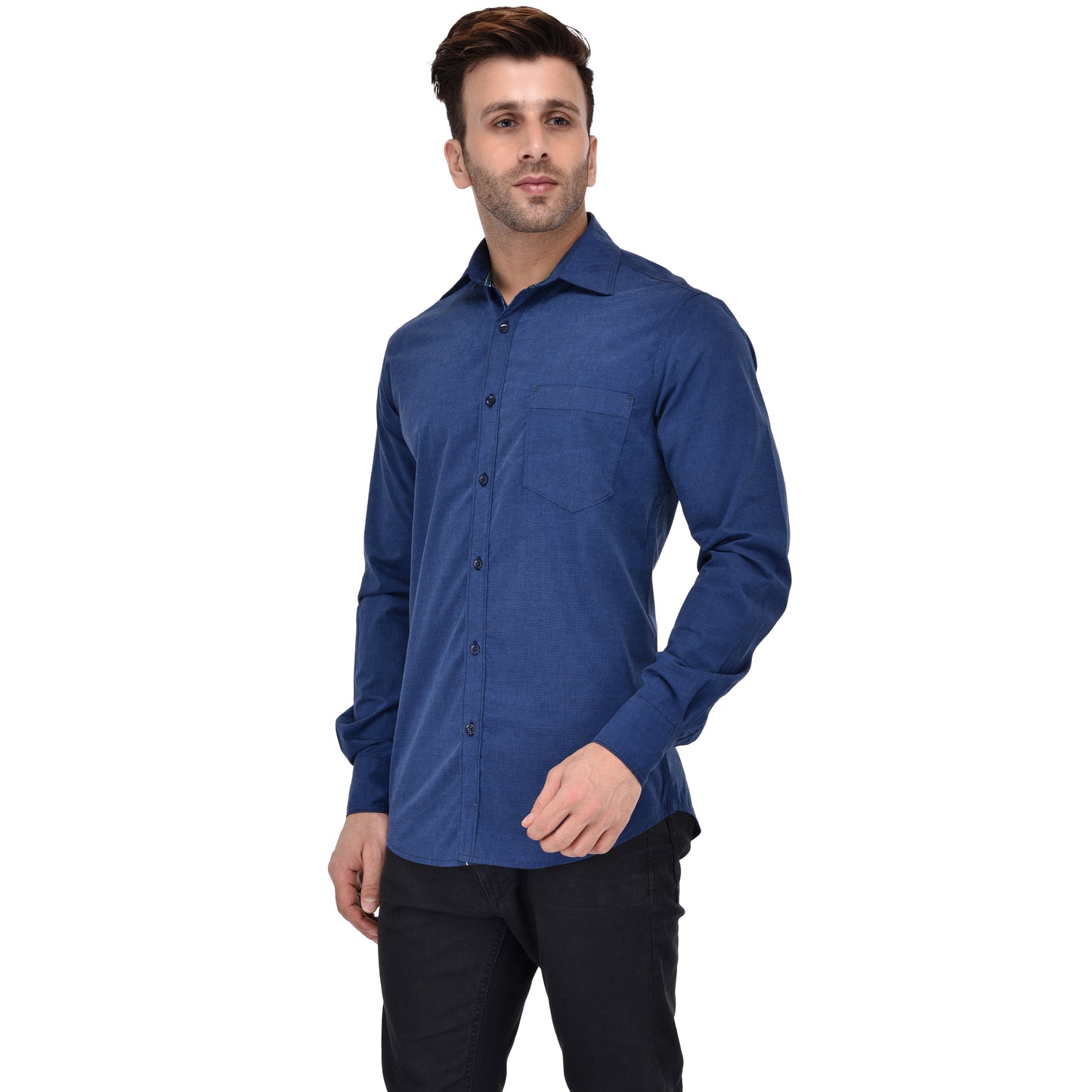 Crosscreek Men Navy Blue Fil-A-Fil Casual Shirt Crosscreek