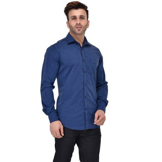 Crosscreek Men Navy Blue Fil-A-Fil Casual Shirt Crosscreek