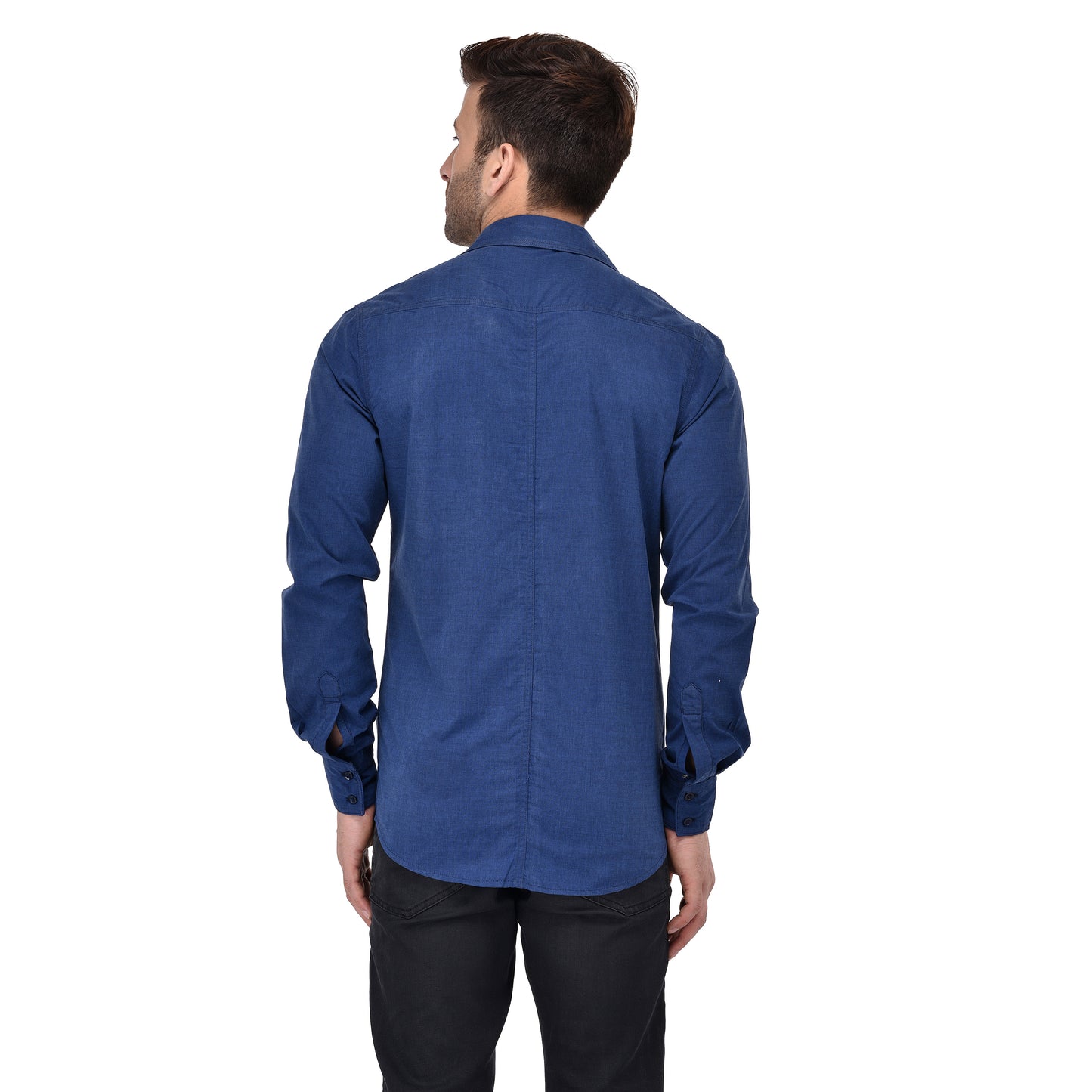 Crosscreek Men Navy Blue Fil-A-Fil Casual Shirt Crosscreek