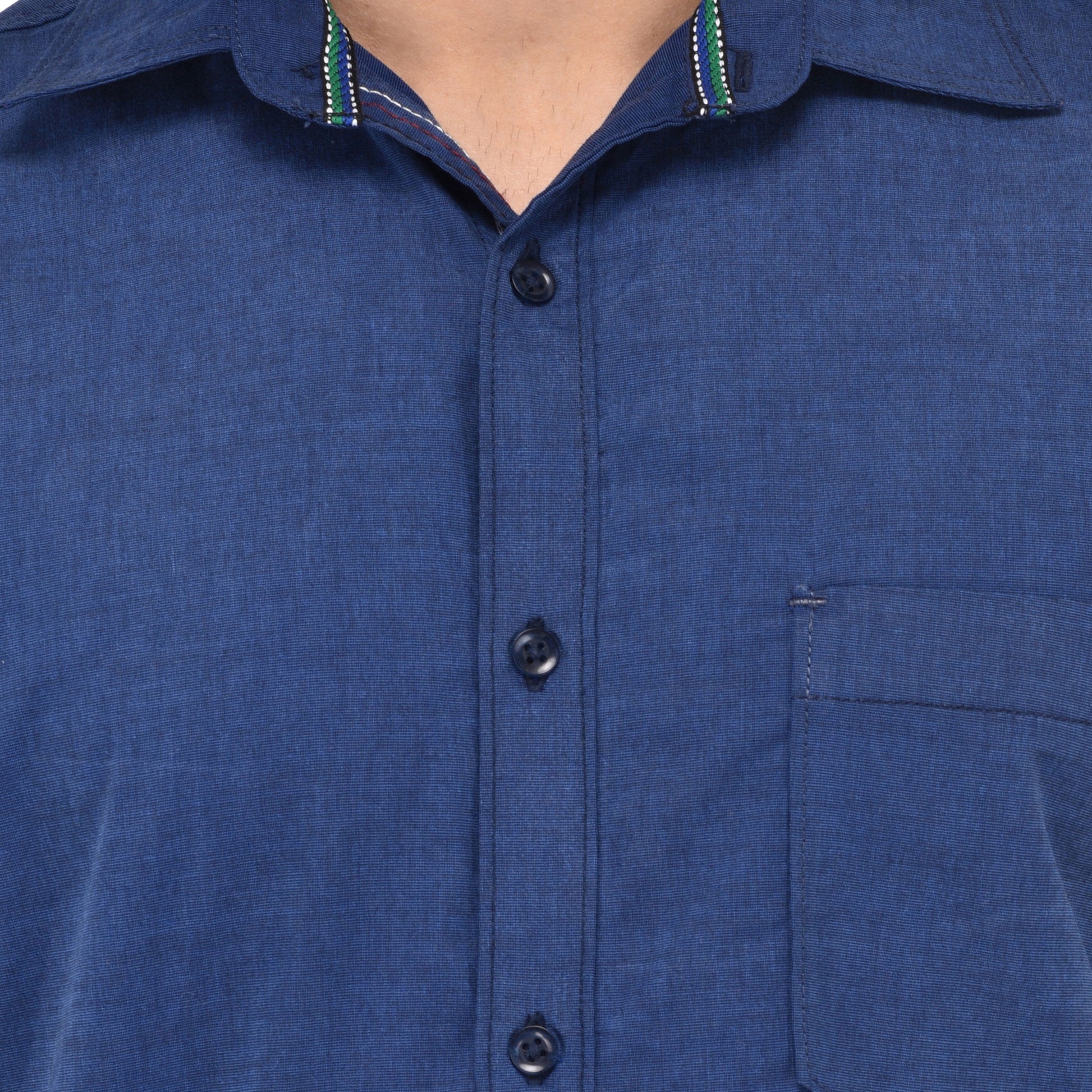 Crosscreek Men Navy Blue Fil-A-Fil Casual Shirt Crosscreek