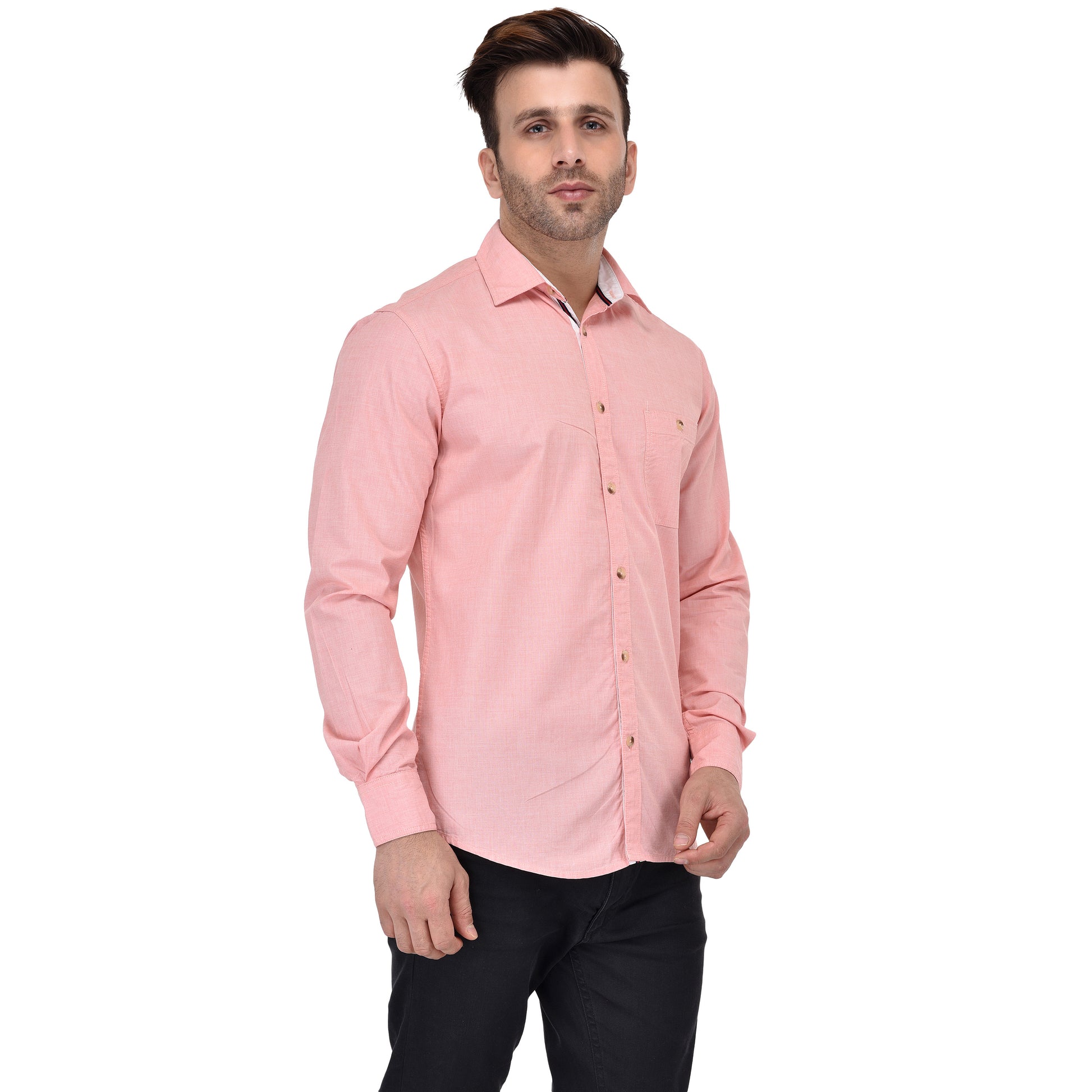 Crosscreek Men Pink Fil-A-Fil Casual Shirt Crosscreek