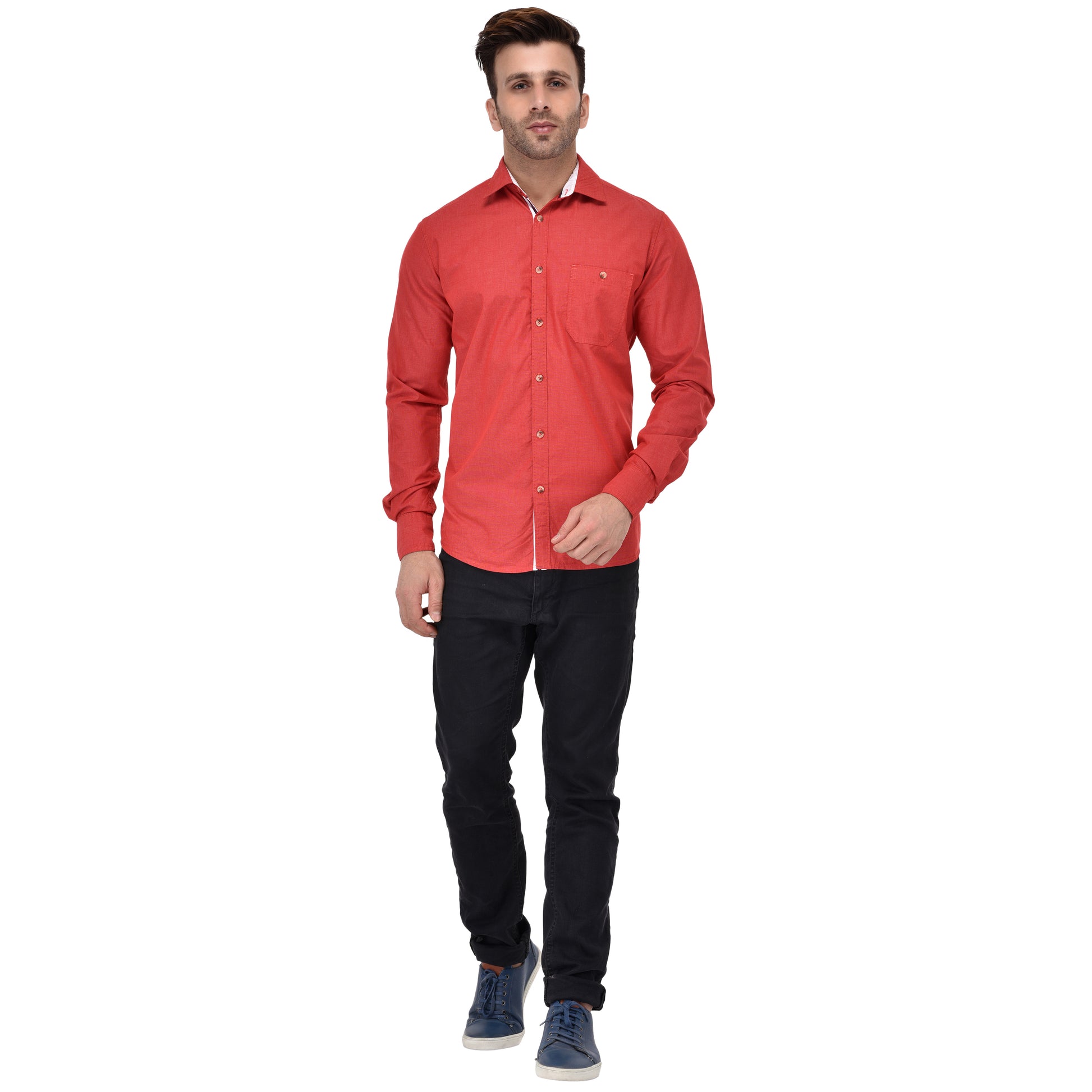 Crosscreek Men Red Fil-A-Fil Casual Shirt Crosscreek