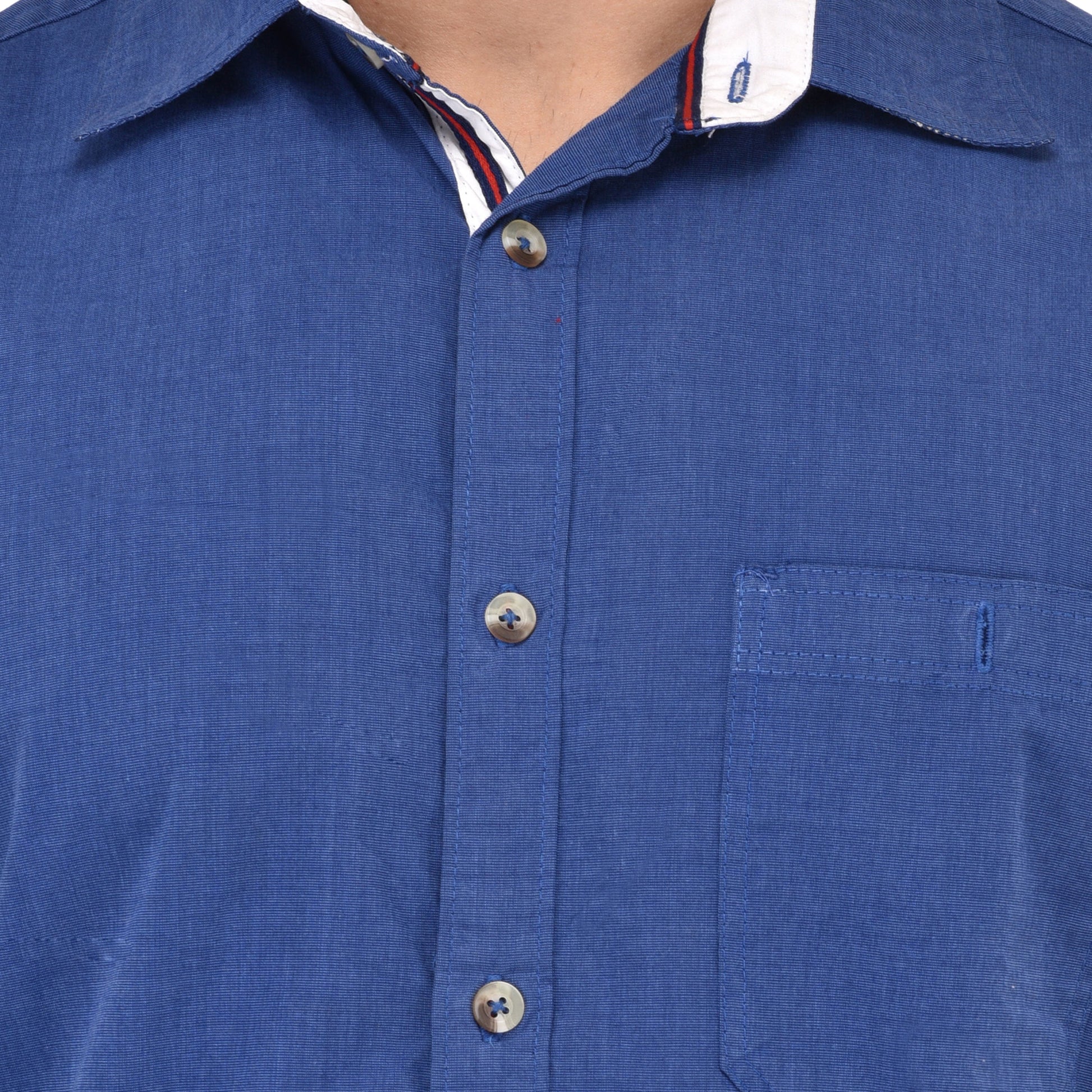 Crossceek Men Blue Fil-A-Fil Casual Shirt Crosscreek