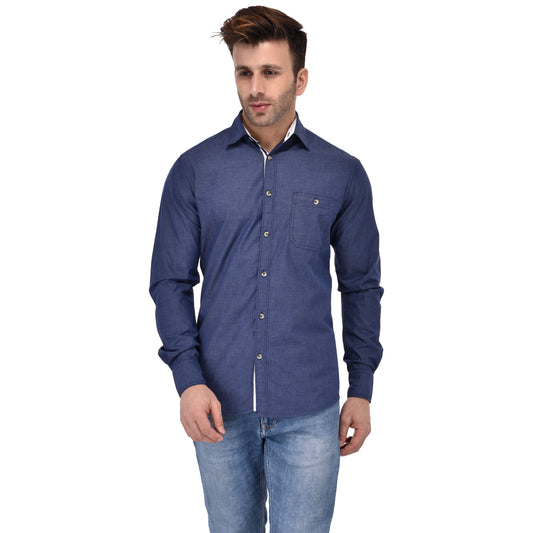 Crosscreek Men Blue Fil-A-Fil Casual Shirt Crosscreek