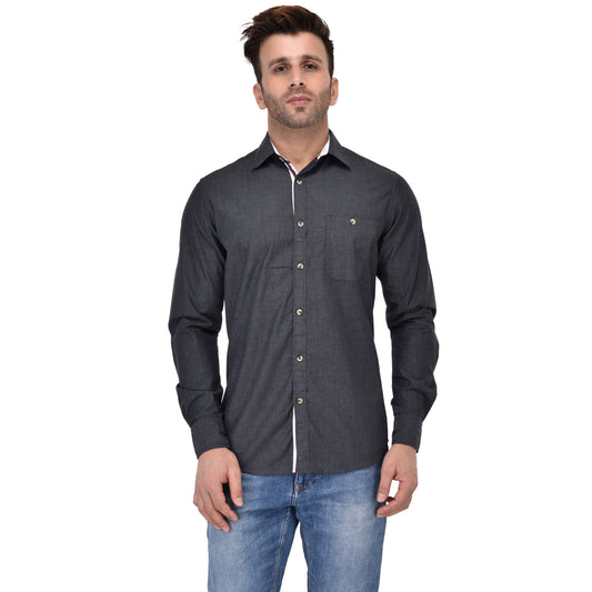 Crosscreek Men Black Fil-A-Fil Casual Shirt Crosscreek