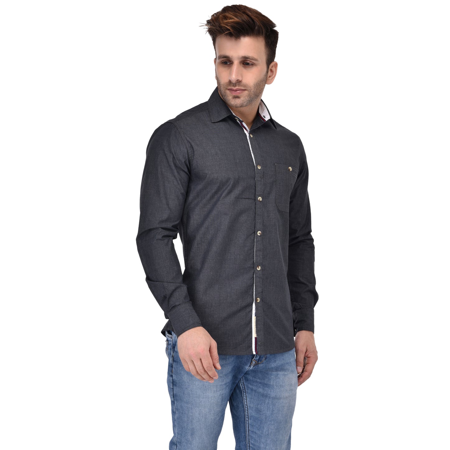 Crosscreek Men Black Fil-A-Fil Casual Shirt Crosscreek
