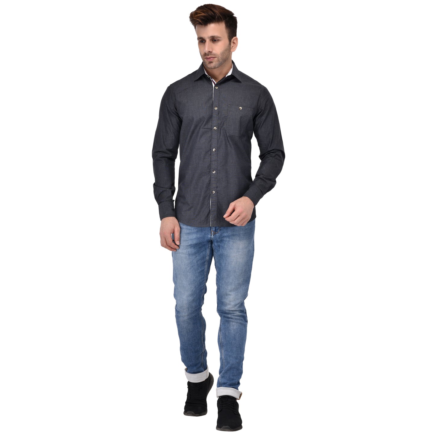 Crosscreek Men Black Fil-A-Fil Casual Shirt Crosscreek