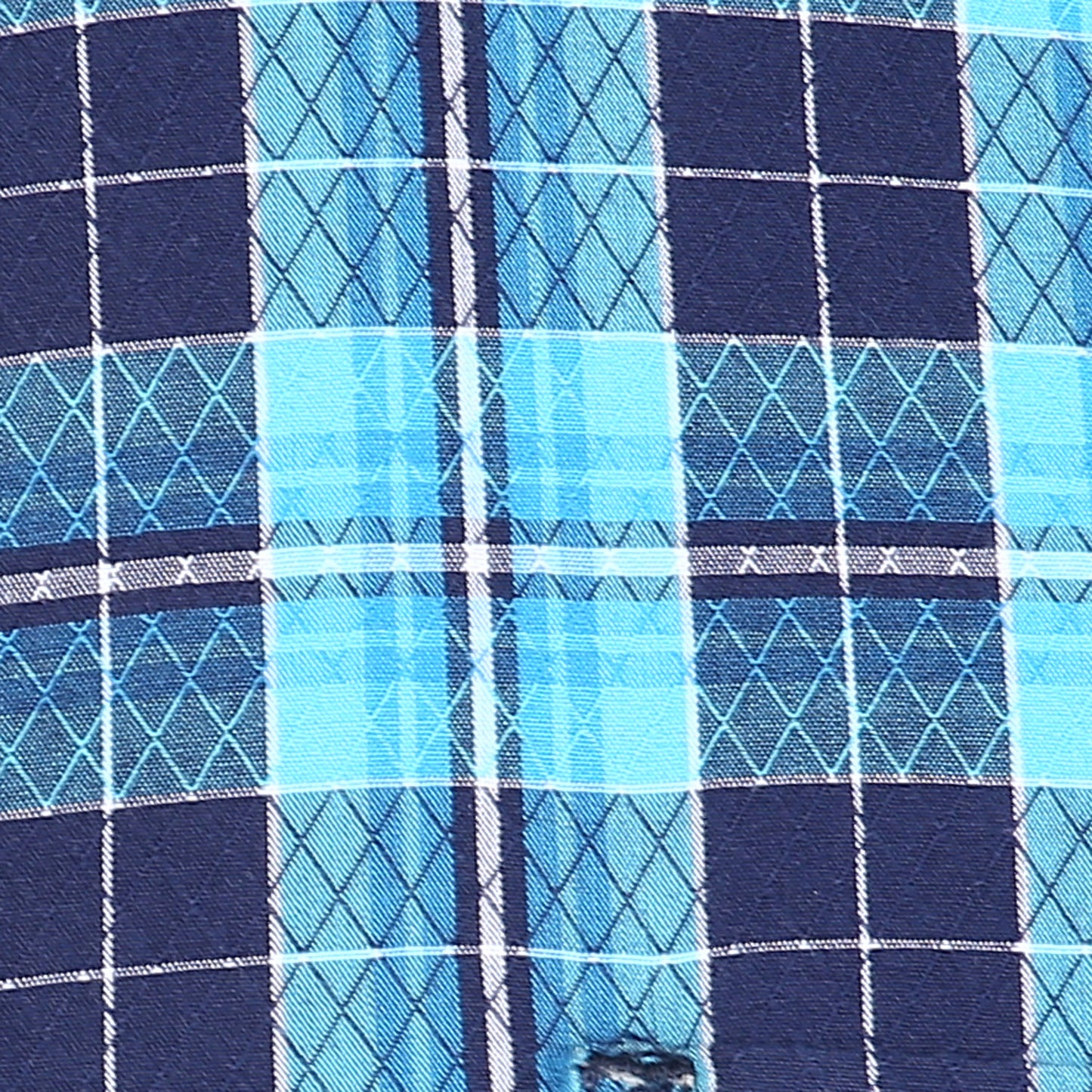 Crosscreek Men Aqua Blue Checks Shirt Crosscreek