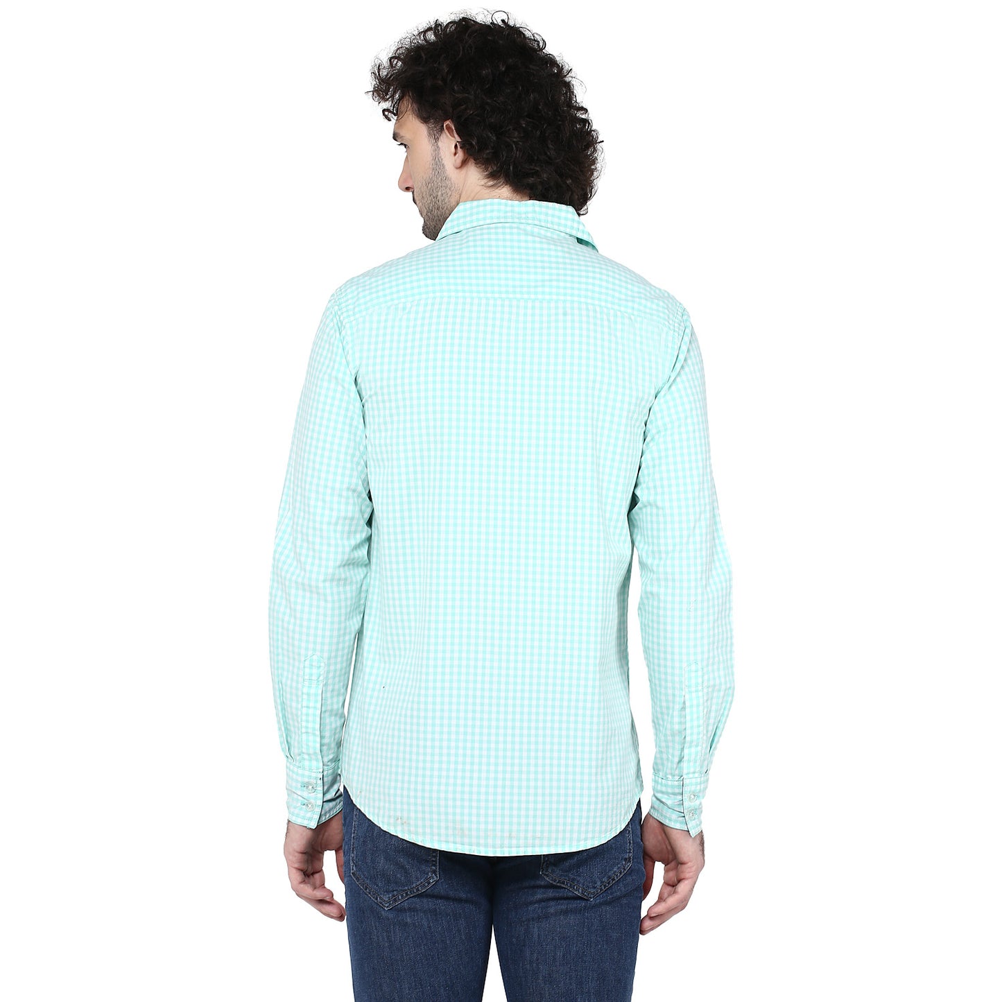Crosscreek Men Light Green Checks Shirt Crosscreek