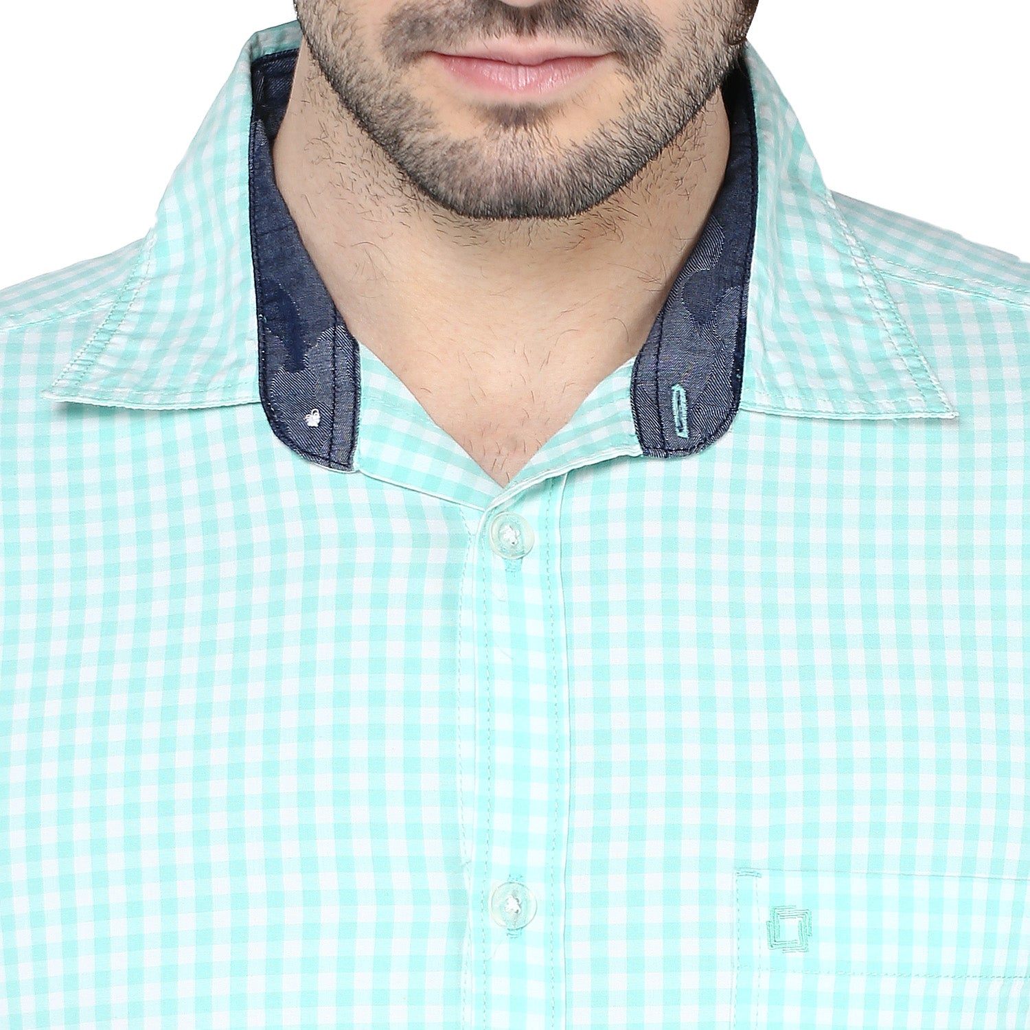 Crosscreek Men Light Green Checks Shirt Crosscreek