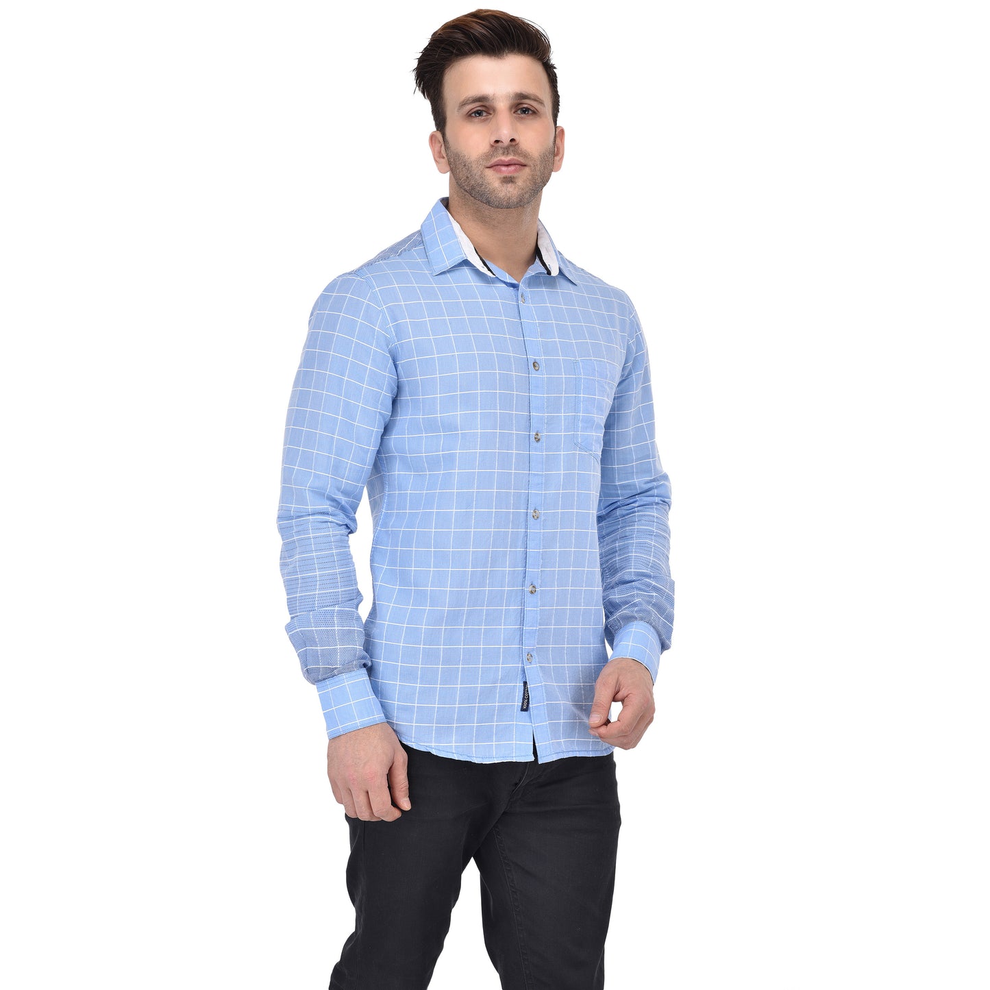Crosscreek Men Blue Checks Casual Shirt Crosscreek