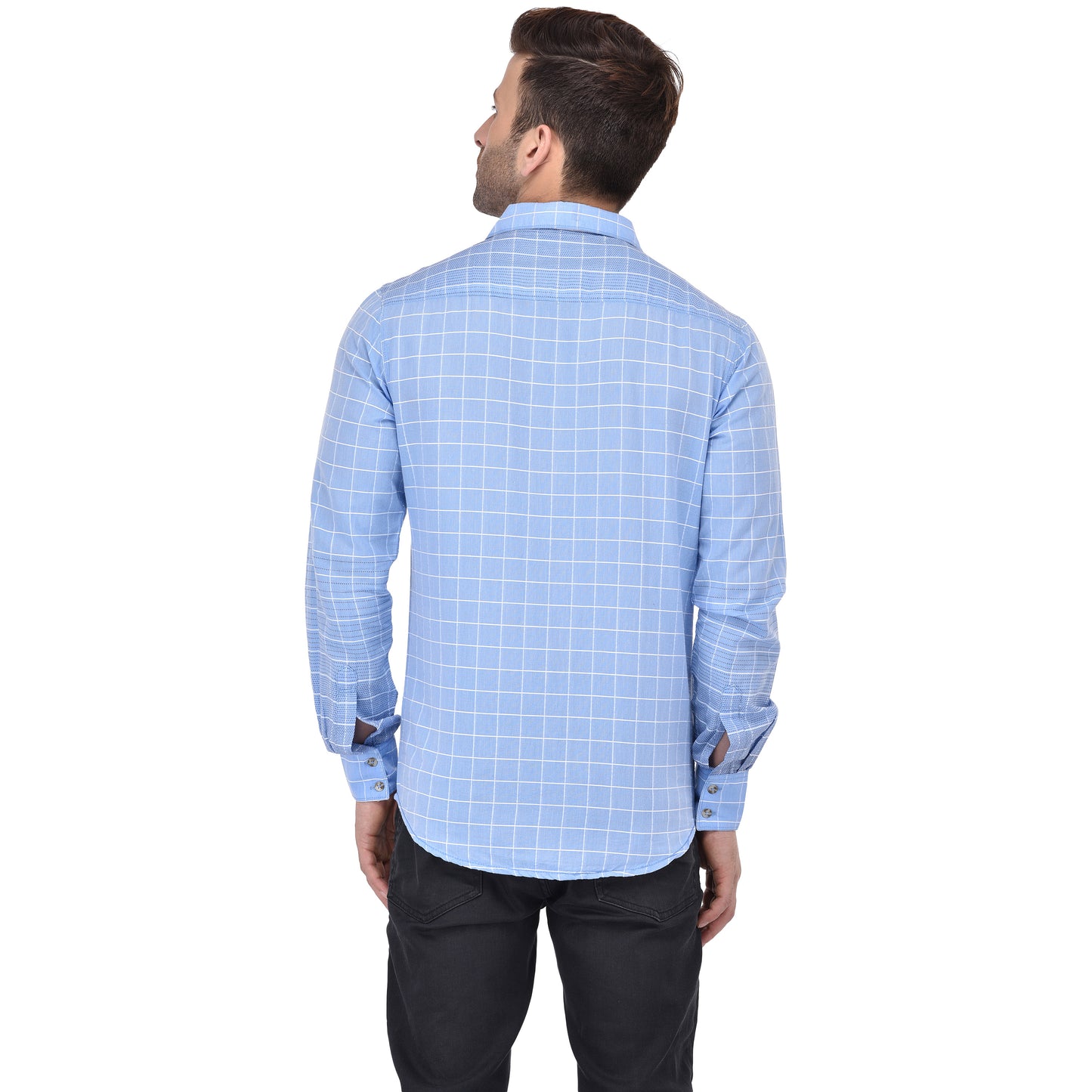 Crosscreek Men Blue Checks Casual Shirt Crosscreek