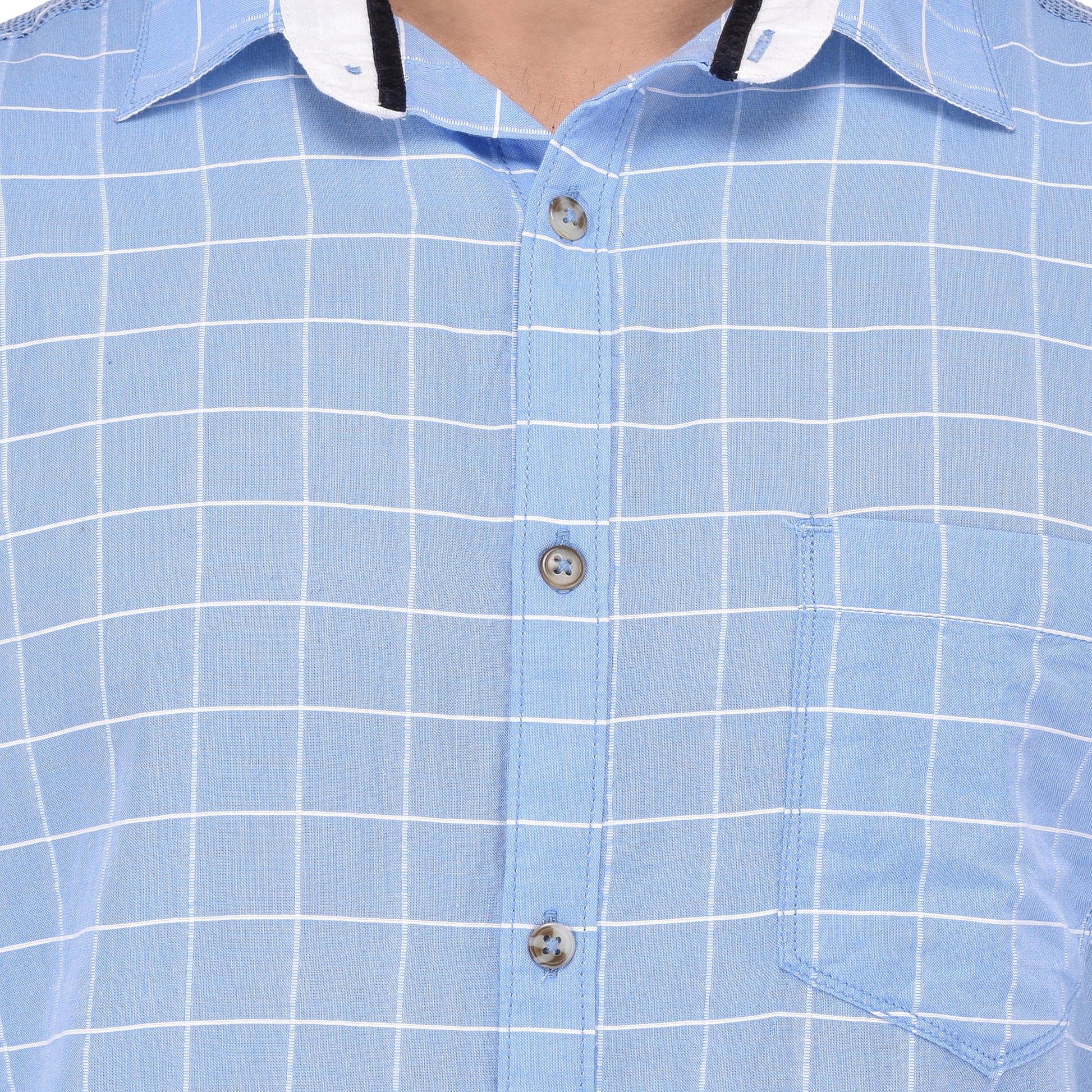 Crosscreek Men Blue Checks Casual Shirt Crosscreek
