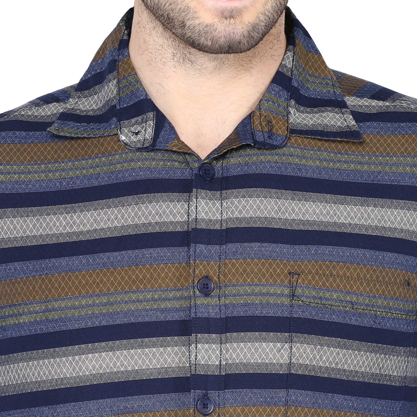 Crosscreek Men Blue Striped Casual Shirt Crosscreek
