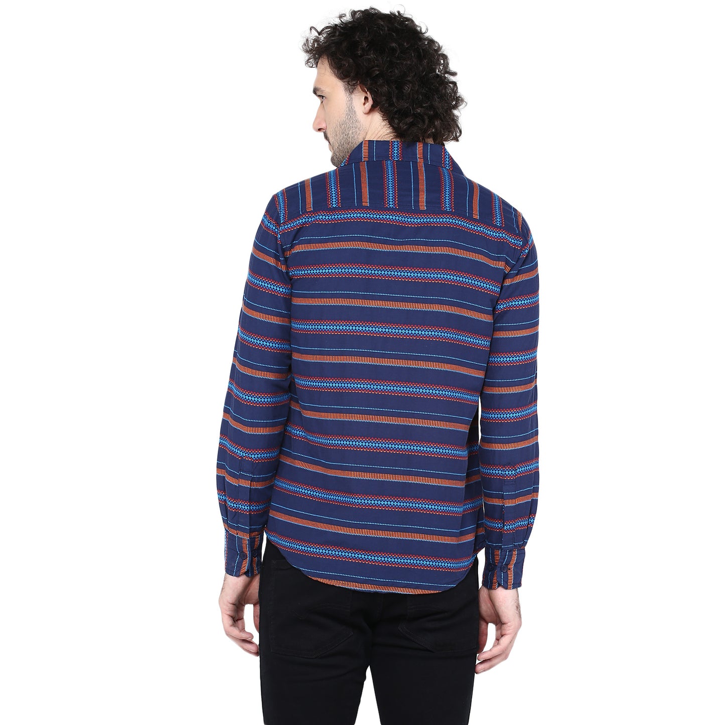 Crosscreek Men Blue Striped Casual Shirt Crosscreek