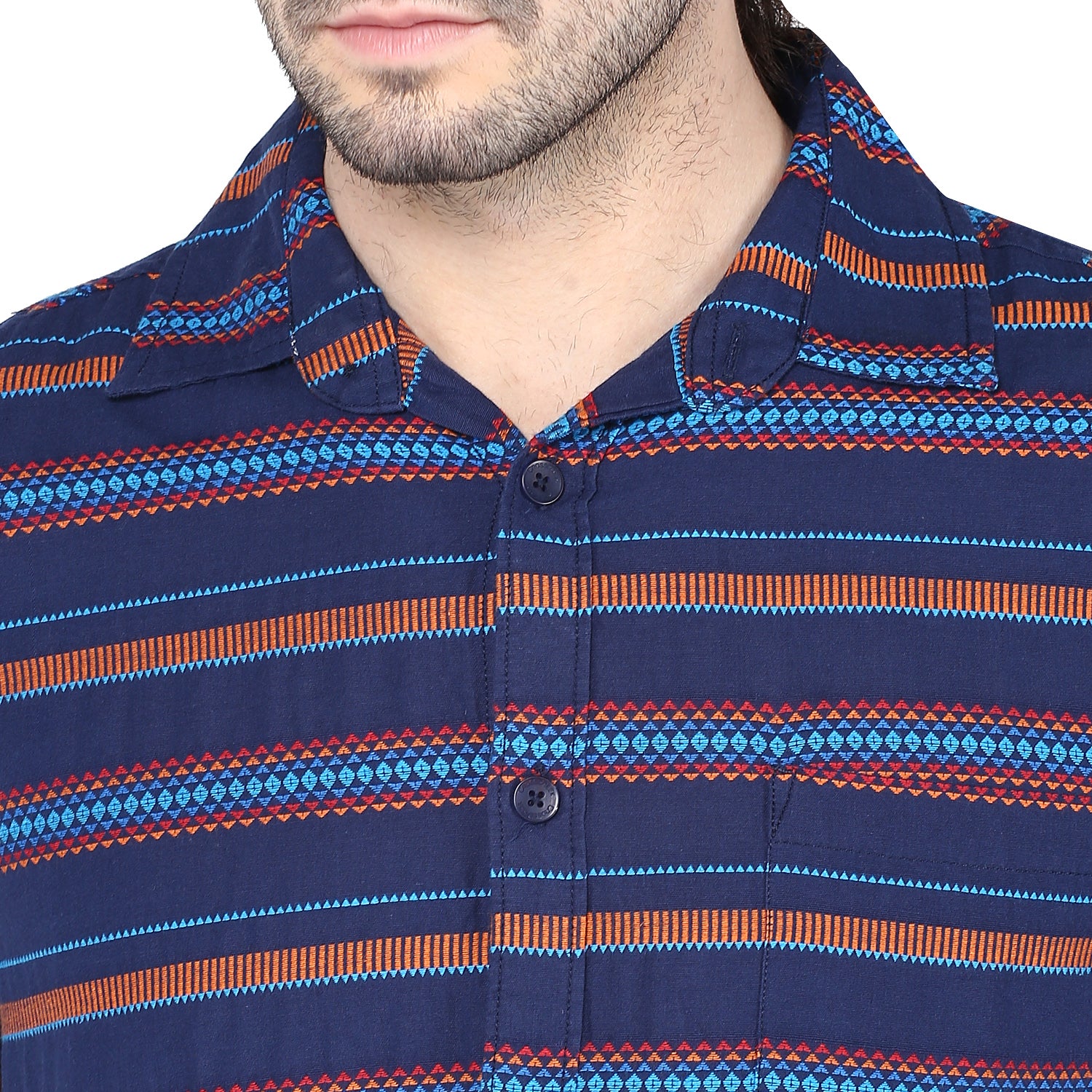 Crosscreek Men Blue Striped Casual Shirt Crosscreek