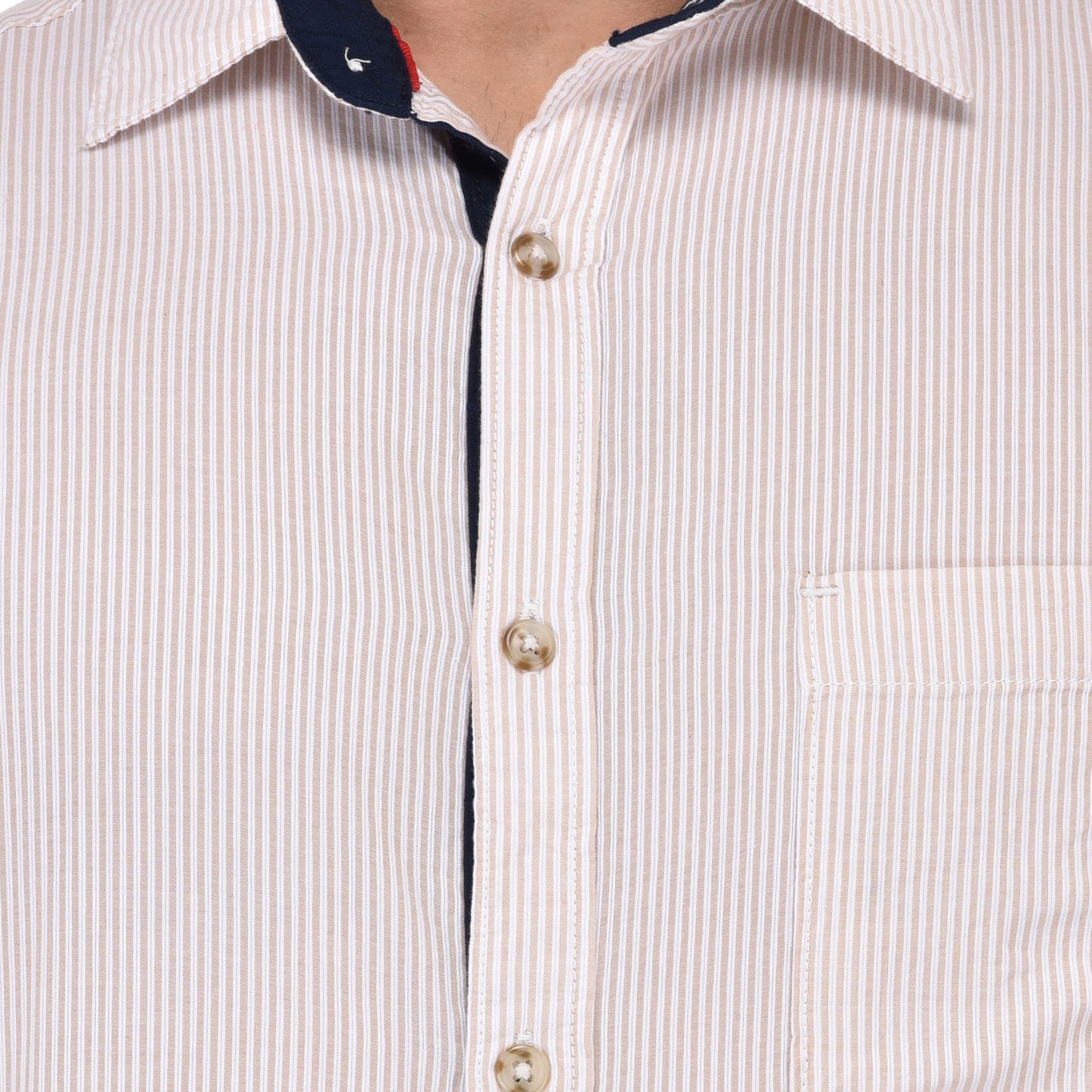 Crosscreek Men Beige Striped Casual Shirt Crosscreek