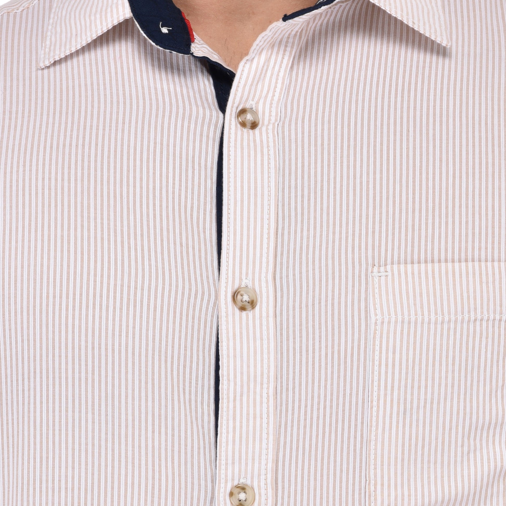 Crosscreek Men Beige Striped Casual Shirt Crosscreek